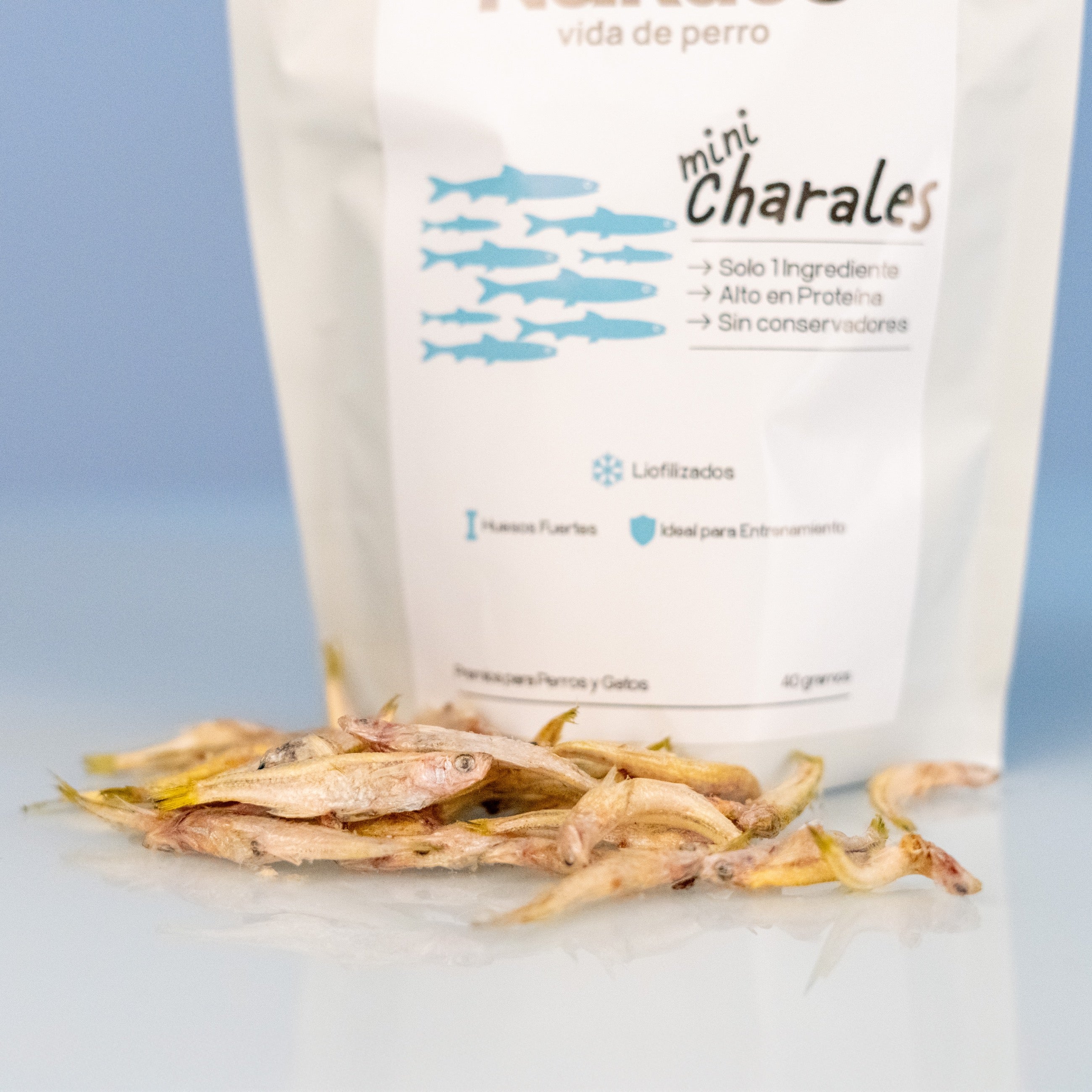 Mini Charales Liofilizados para Perros y Gatos – Huesos Fuertes, Dientes Sanos e Ideal para Entrenamiento | Nardos Vida de Perro
