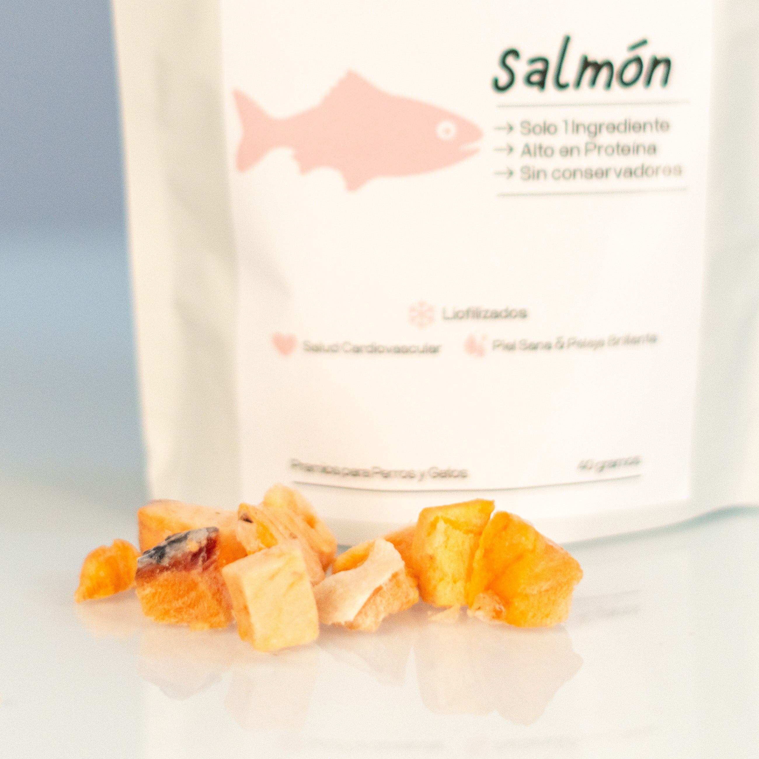 Salmón Liofilizado para Perros y Gatos – Omega-3, Piel Sana y Salud Cardiovascular | Nardos Vida de Perro