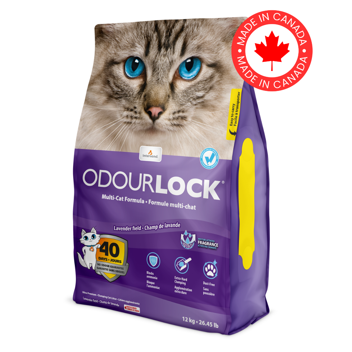Arena OdourLock Lavanda para Gatos – Control de Olores 40 Días | INTERSAND
