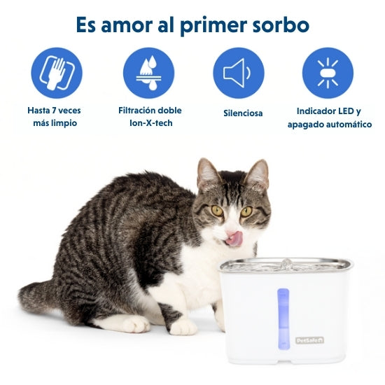 Fuente De Agua Para Gatos De Acero Inoxidable - Dispensador 1.5L Con Flujo Continuo