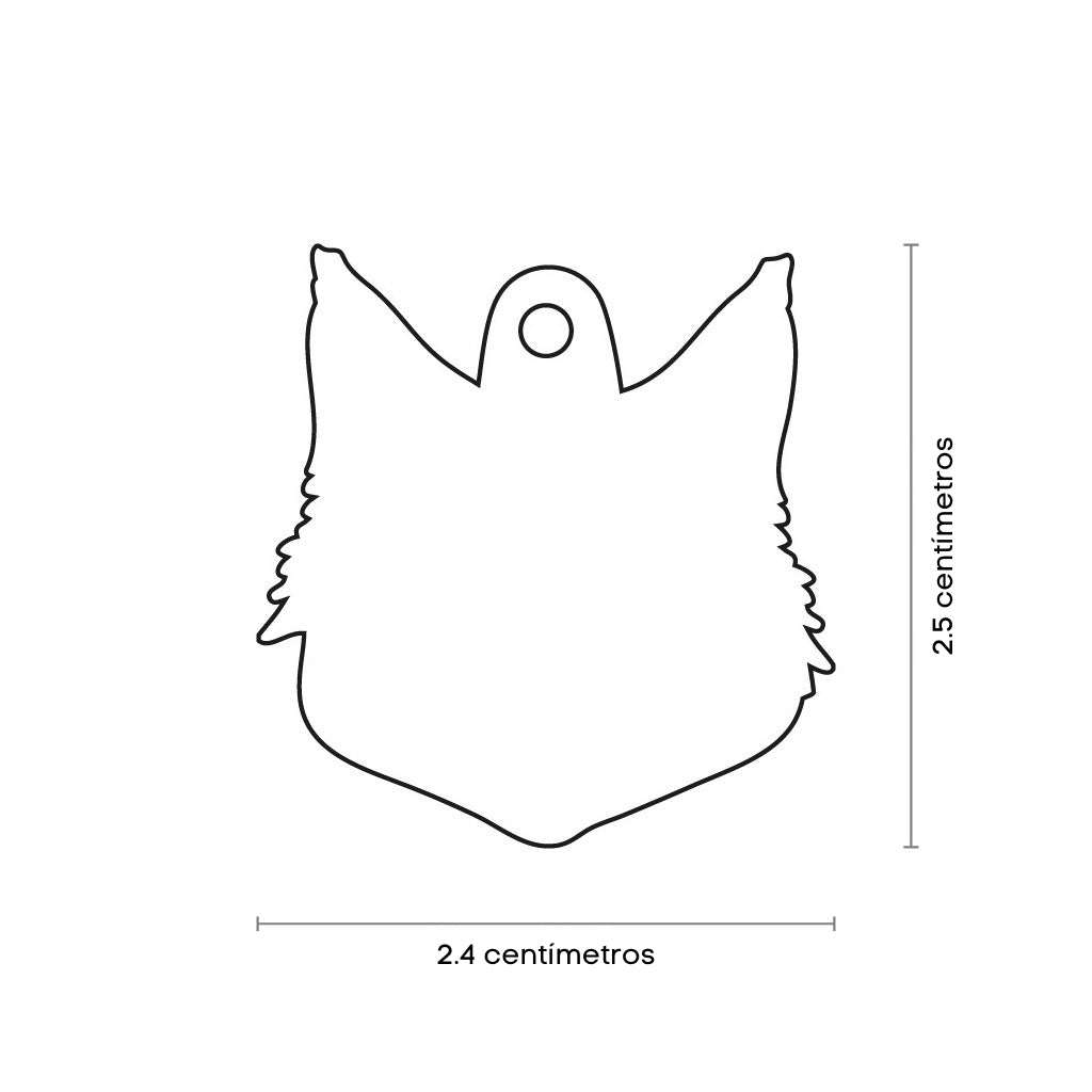 Placa ID en Forma de Gato Maine Coon Rojo