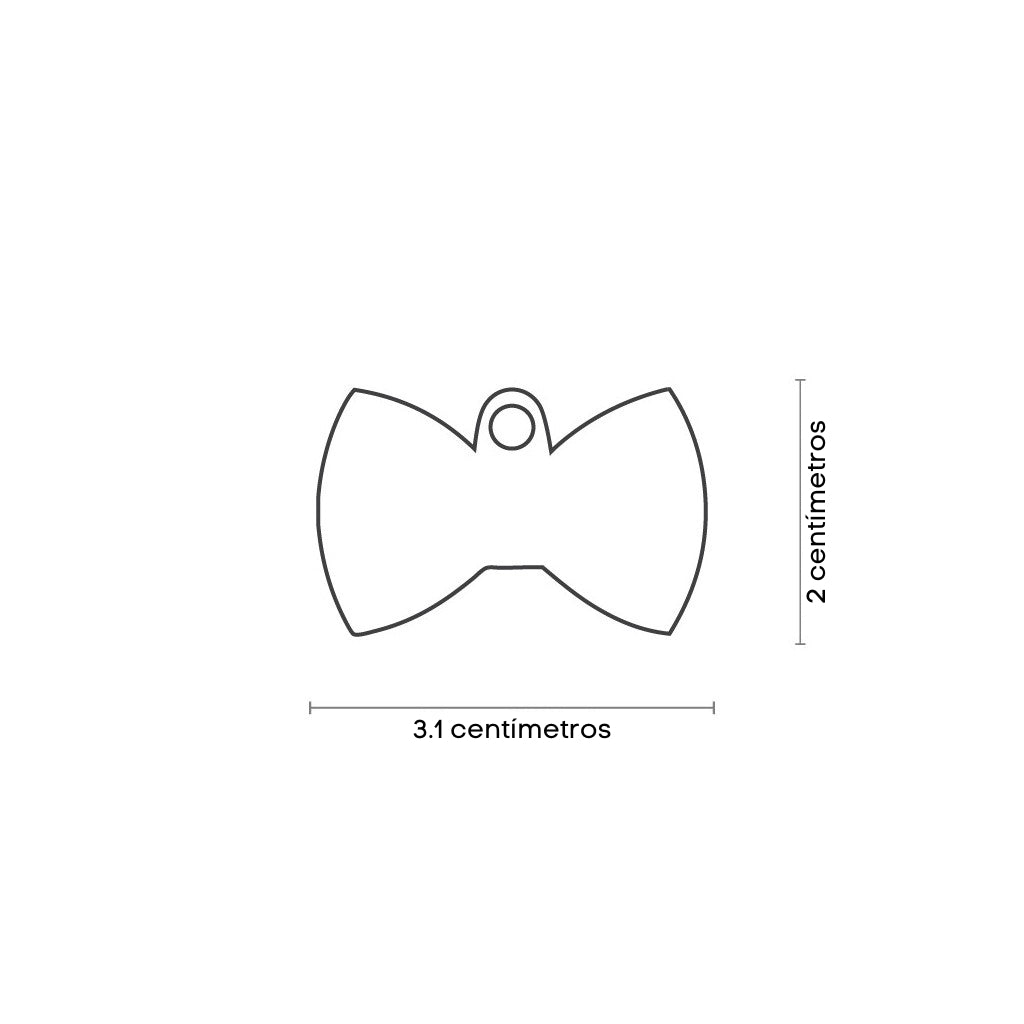 Placa ID en Forma de Corbatín (Moño) Rojo para Perros