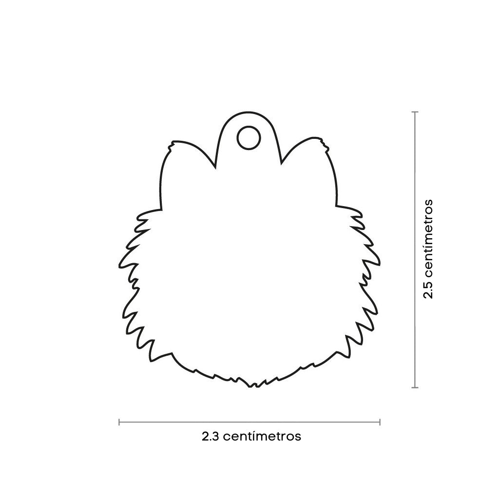Placa ID en Forma de Pomerania para Perros
