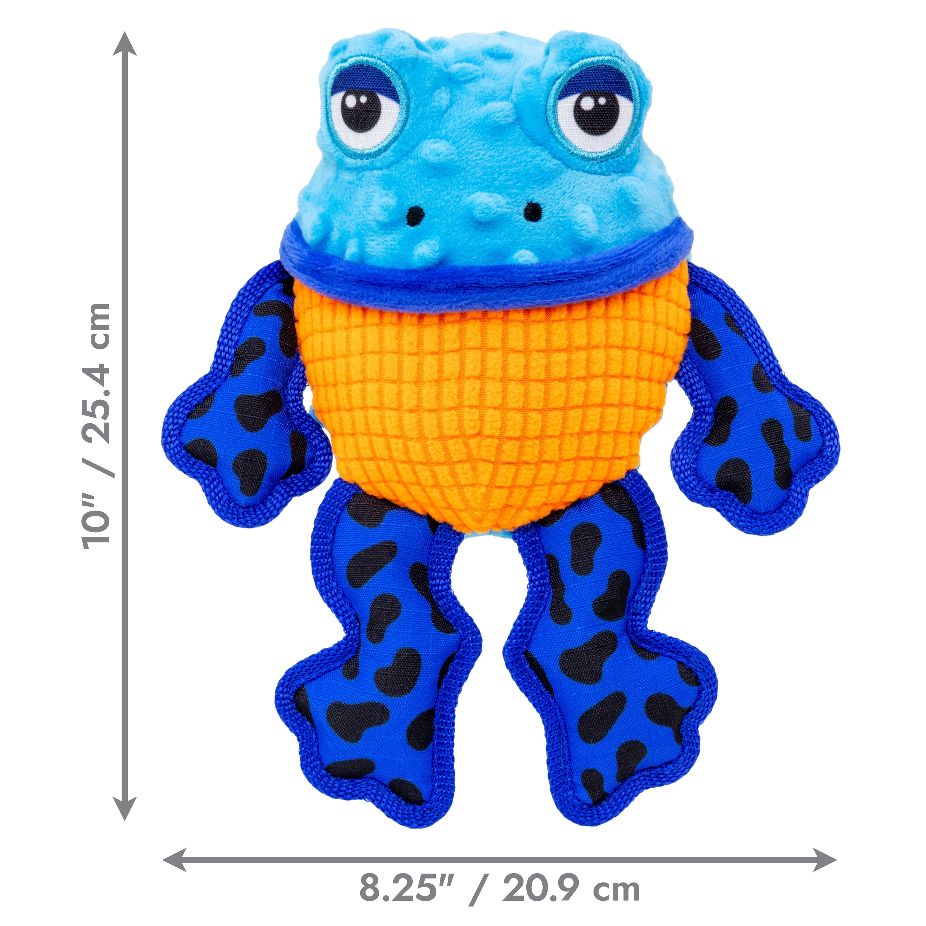 Medidas de la KONG Tropics Rattlez Frog: 25.4 × 20.9 cm