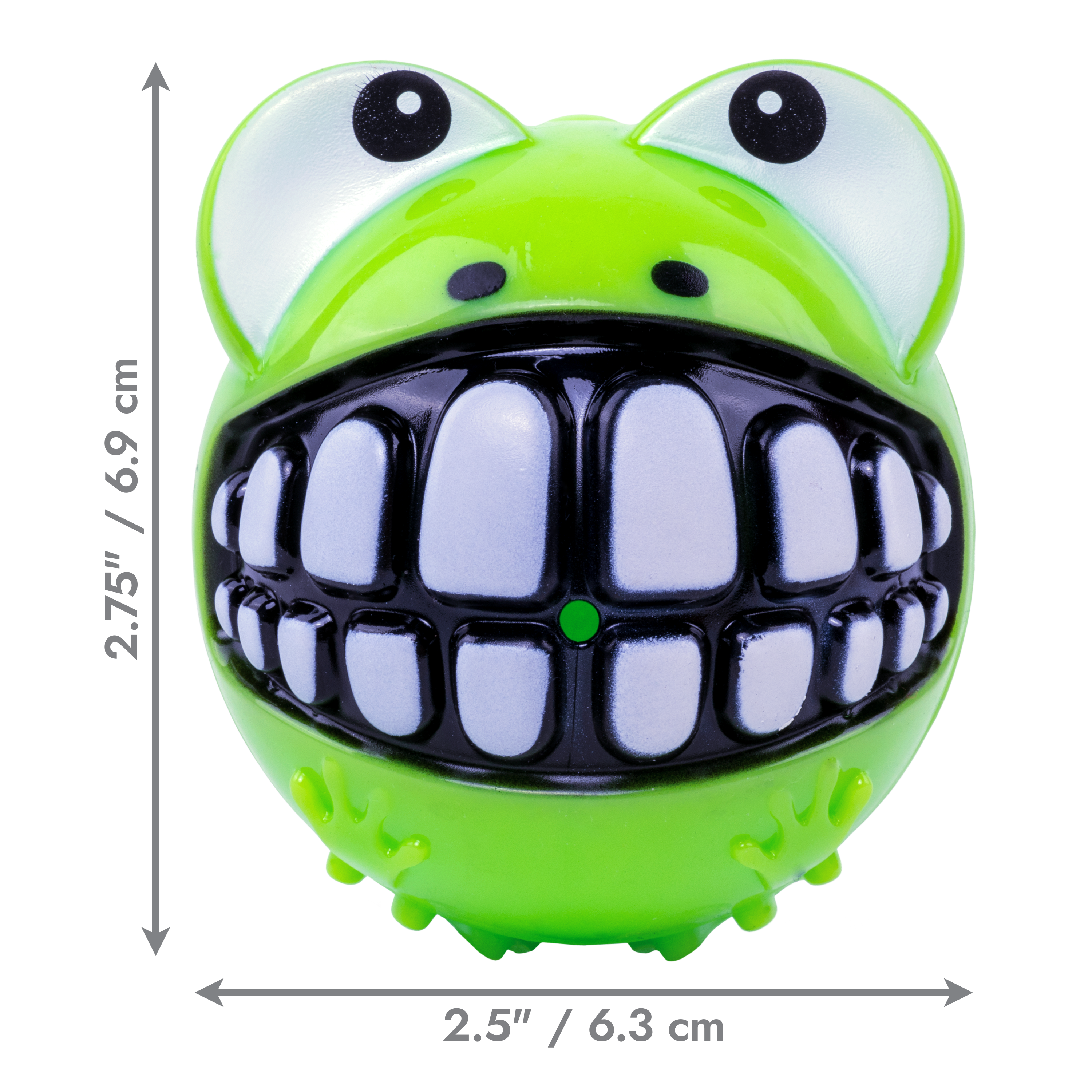 Pelota Grande Grinz Frog (Rana) con Sonido y Rebote Irregular para Perros - Verde | KONG