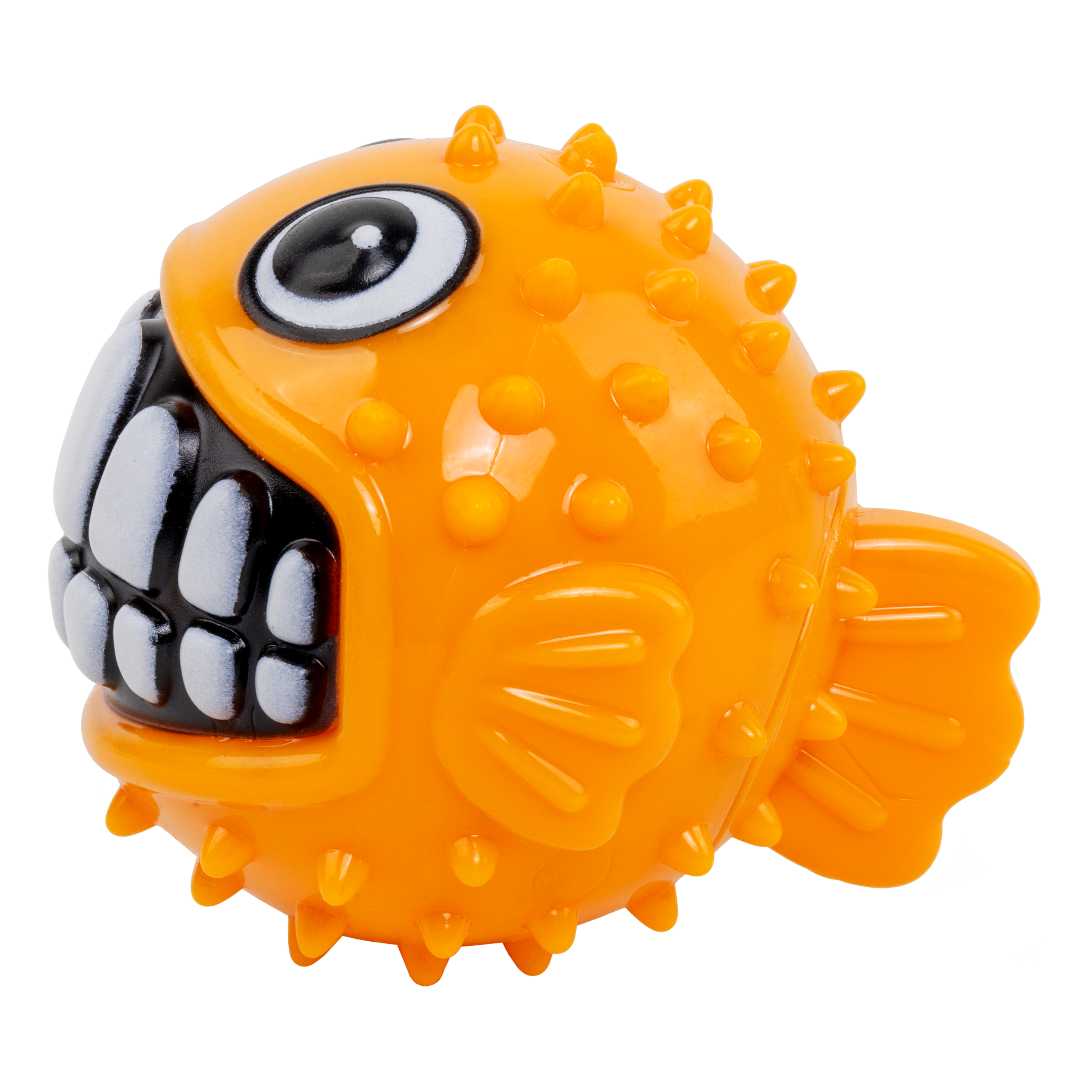 Pelota Mediana Grinz Puffe Fish (Pez Globo) con Sonido y Rebote Irregular para Perros - Naranja | KONG