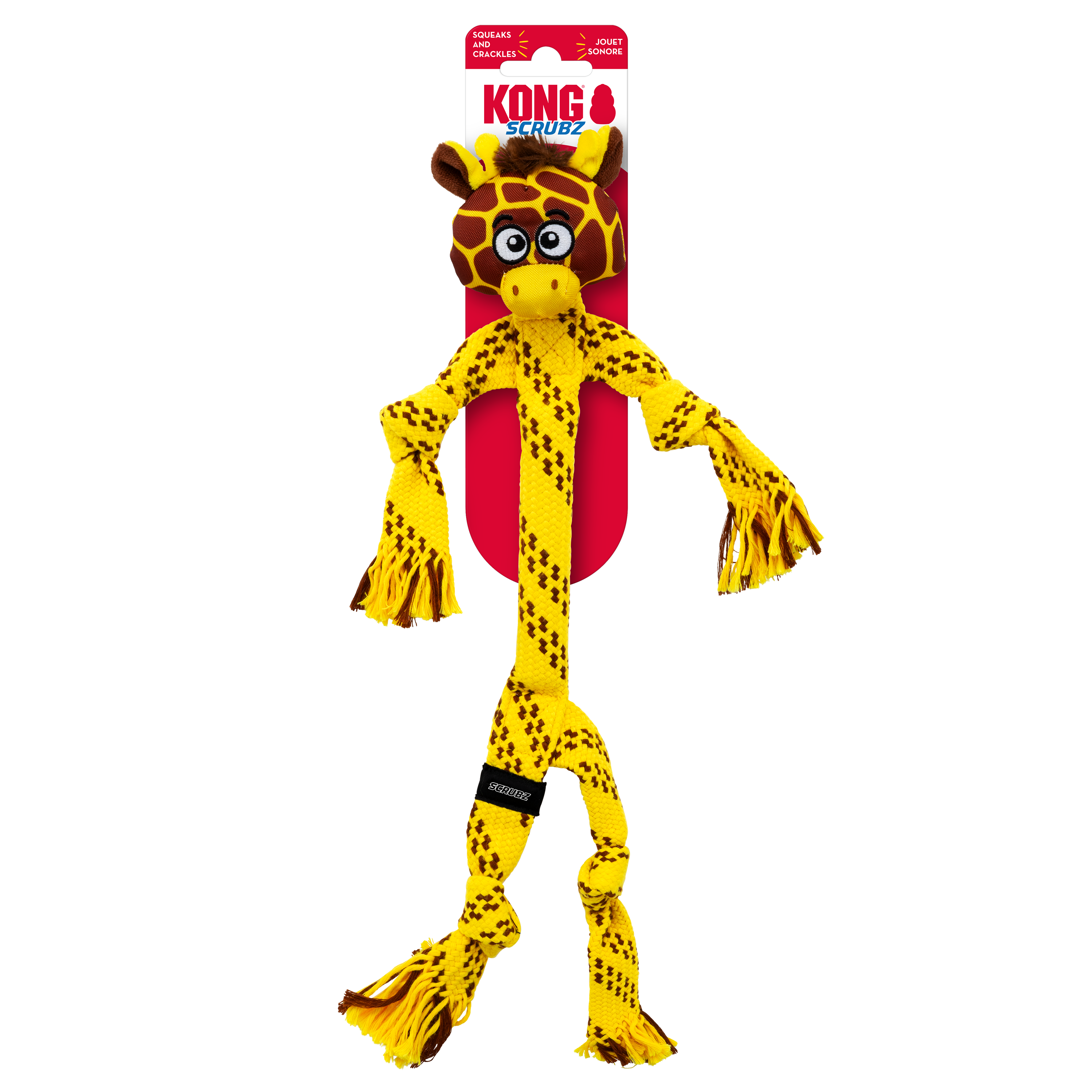 KONG Scrubz Safari Giraffe en su empaque