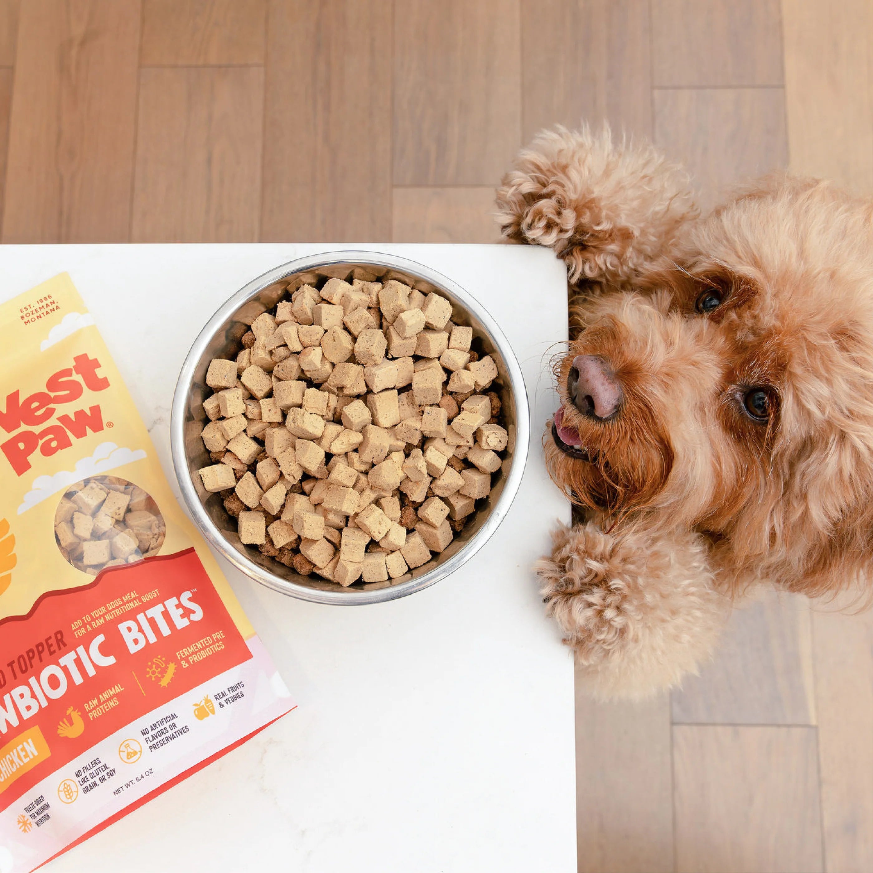 Rawbiotics Bites Topper Liofilizado de Pollo con Probióticos para Perros | West Paw