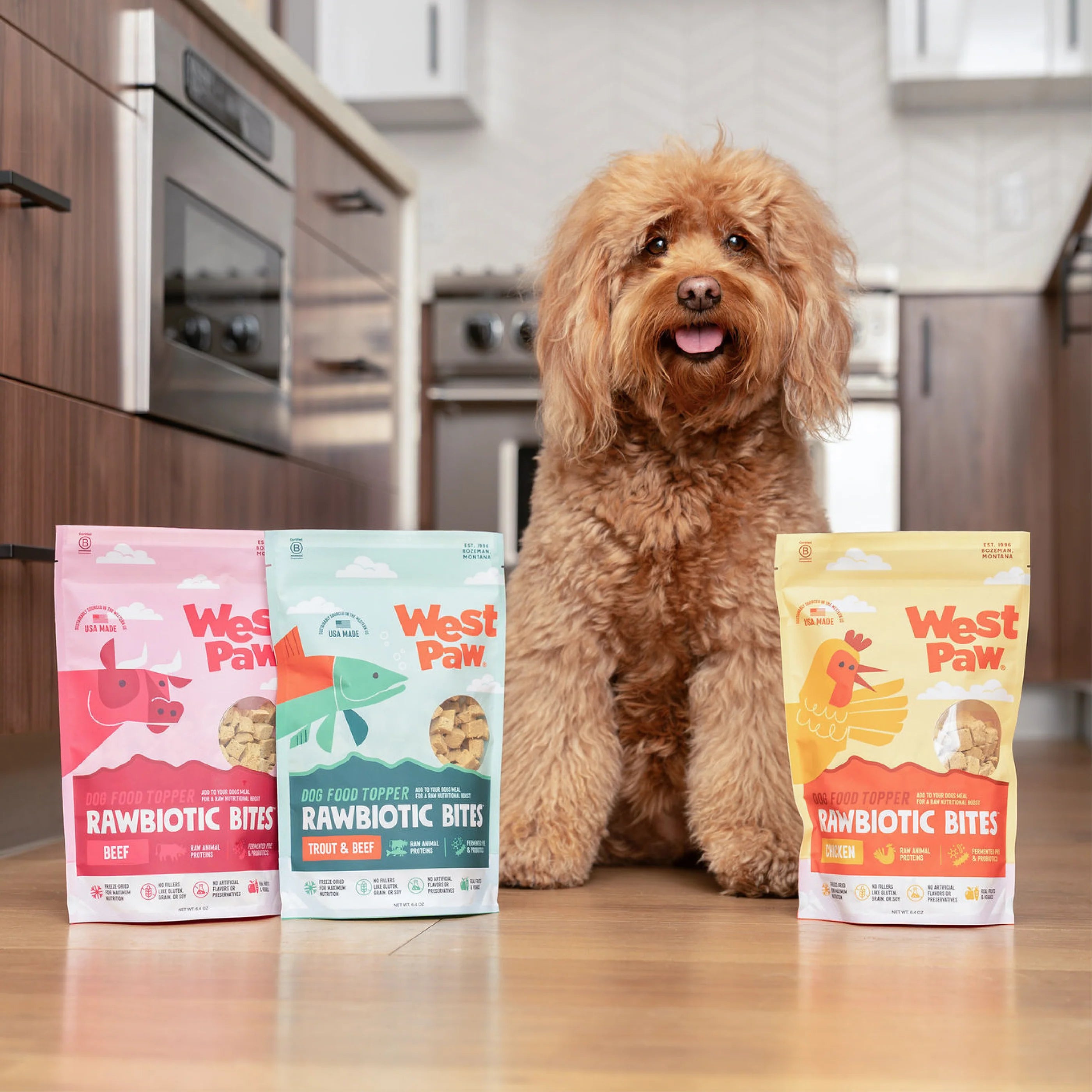 Rawbiotics Bites Topper Liofilizado de Res con Probióticos para Perros | West Paw