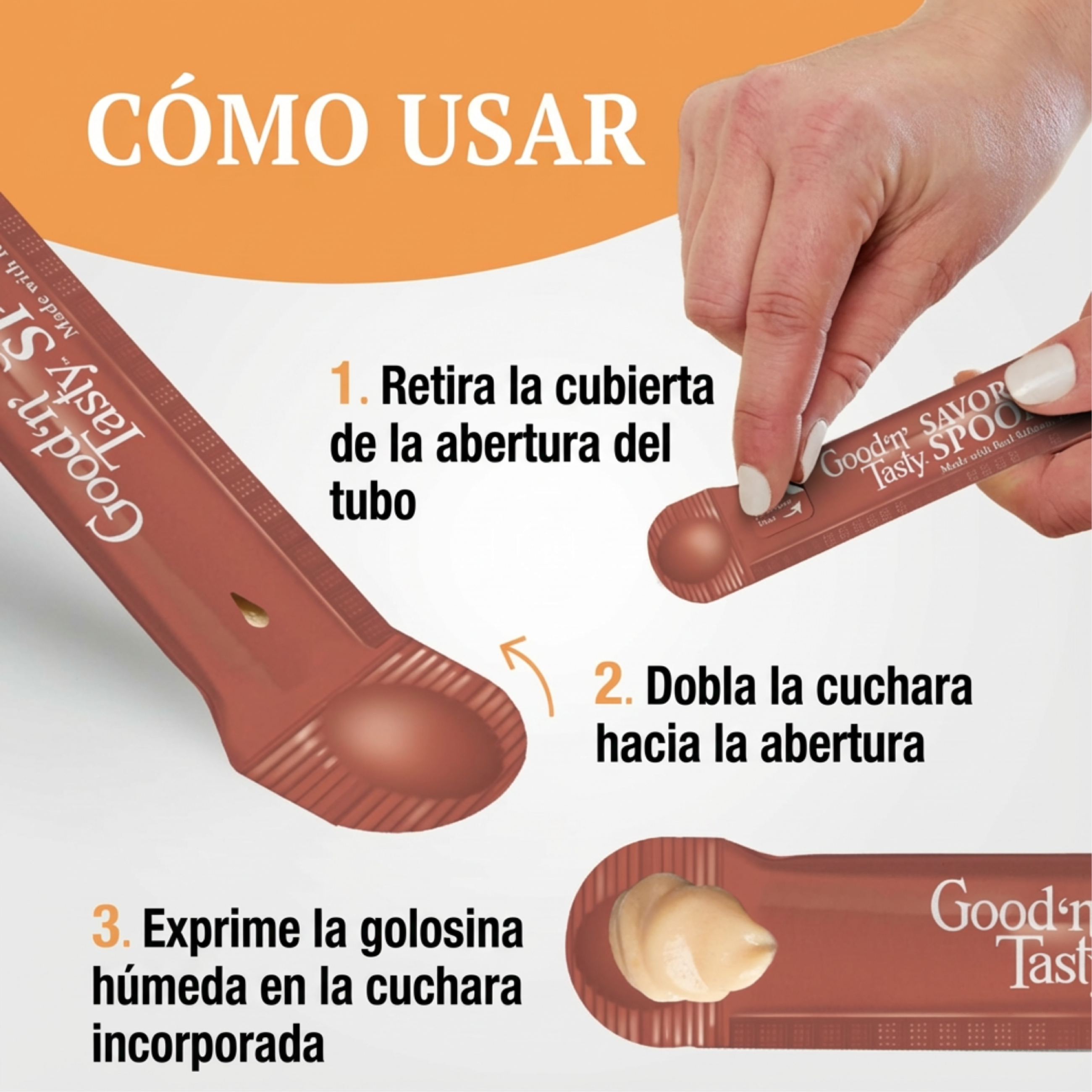 Spoonables Lamibles Good ‘n’ Tasty para Gato – Salmón, Atún y Krill | Snack Húmedo con Cucharita