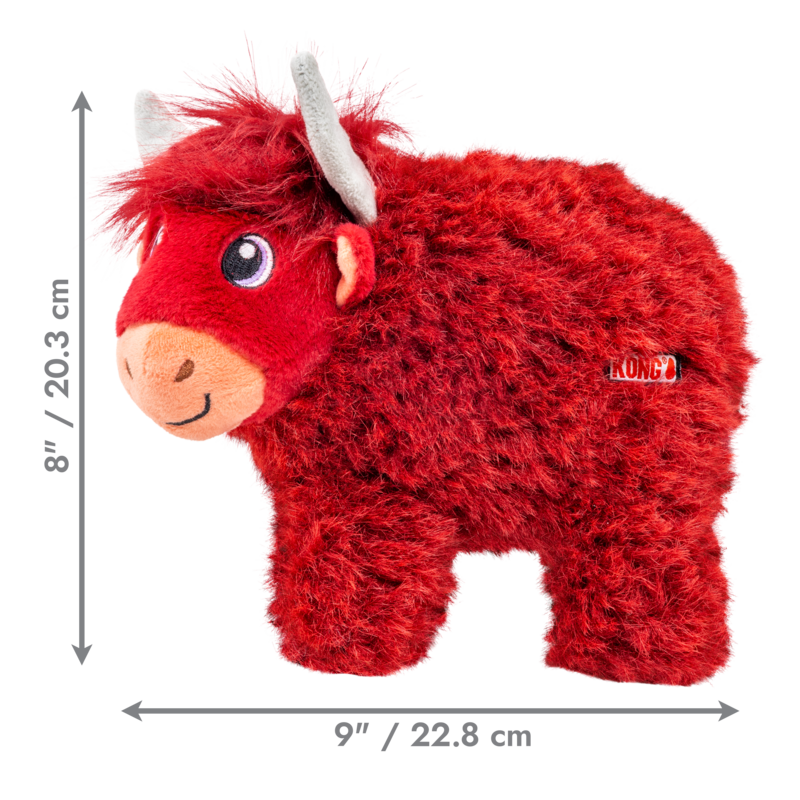 Medidas del KONG Toughz Highland Cow: 20.3 × 22.8 cm