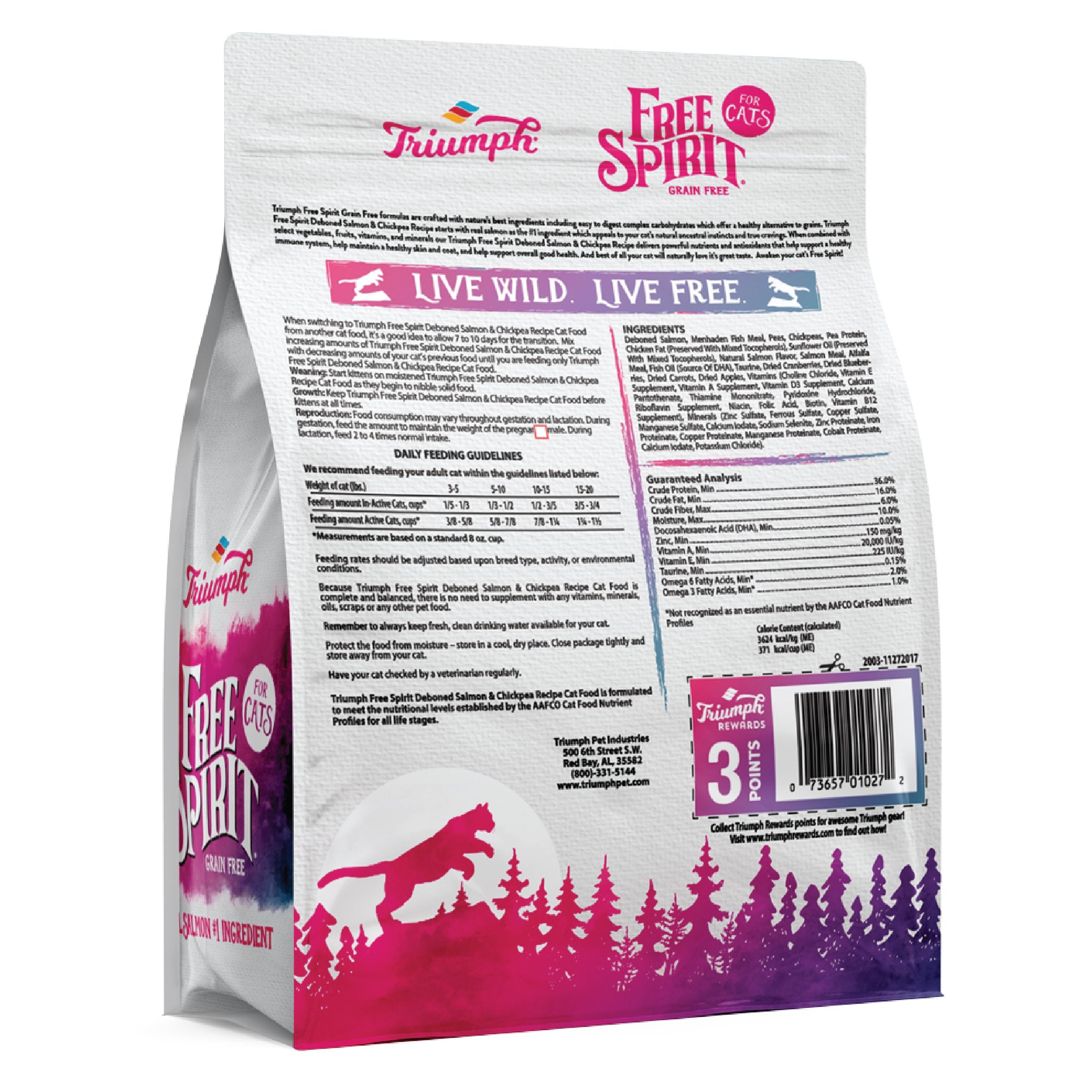 Croquetas sin grano para gatos “Free Spirit” de Triumph – Salmón & Garbanzo | Triumph