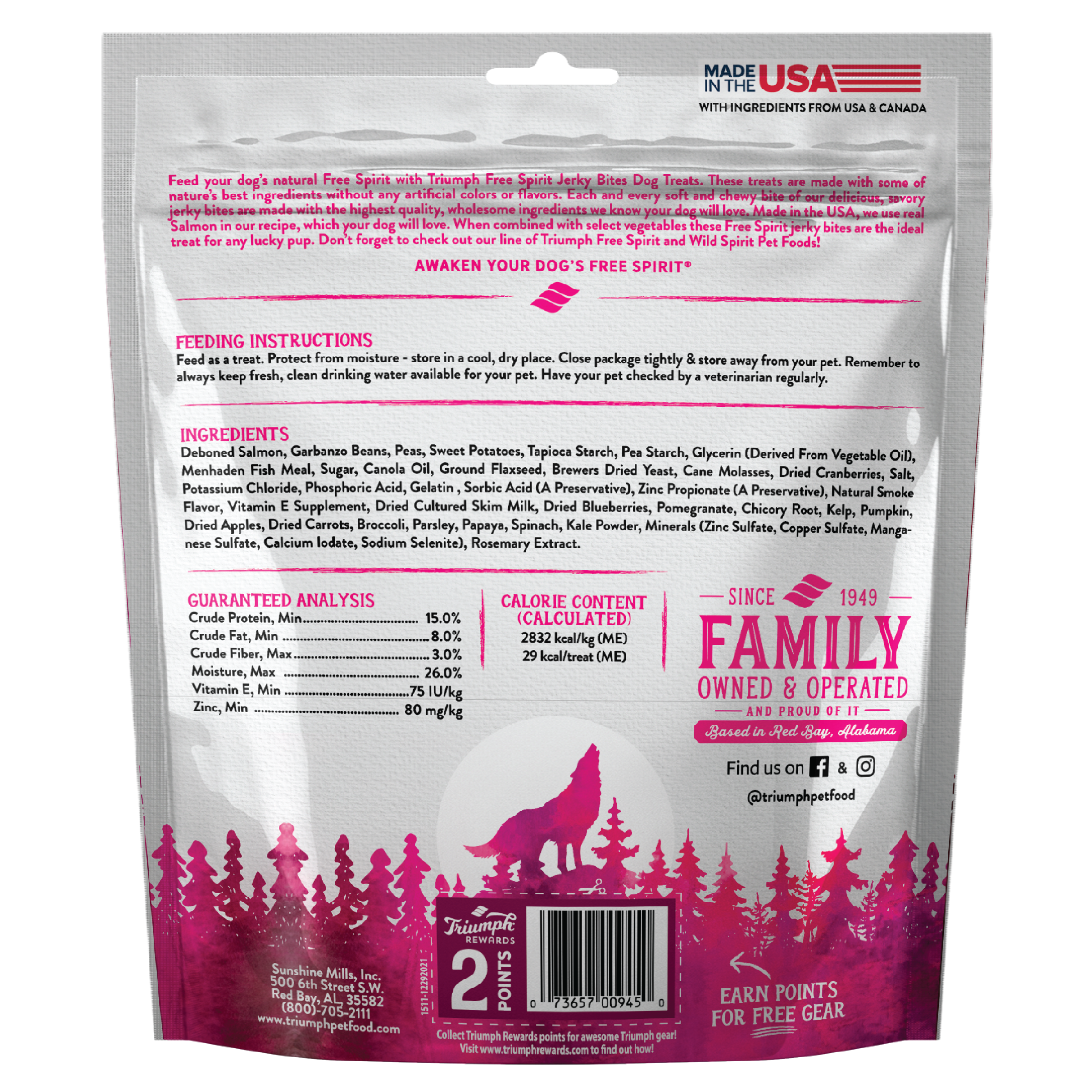 Premio tipo Jerky sin grano “Free Spirit” – Salmón & Vegetales | Triumph