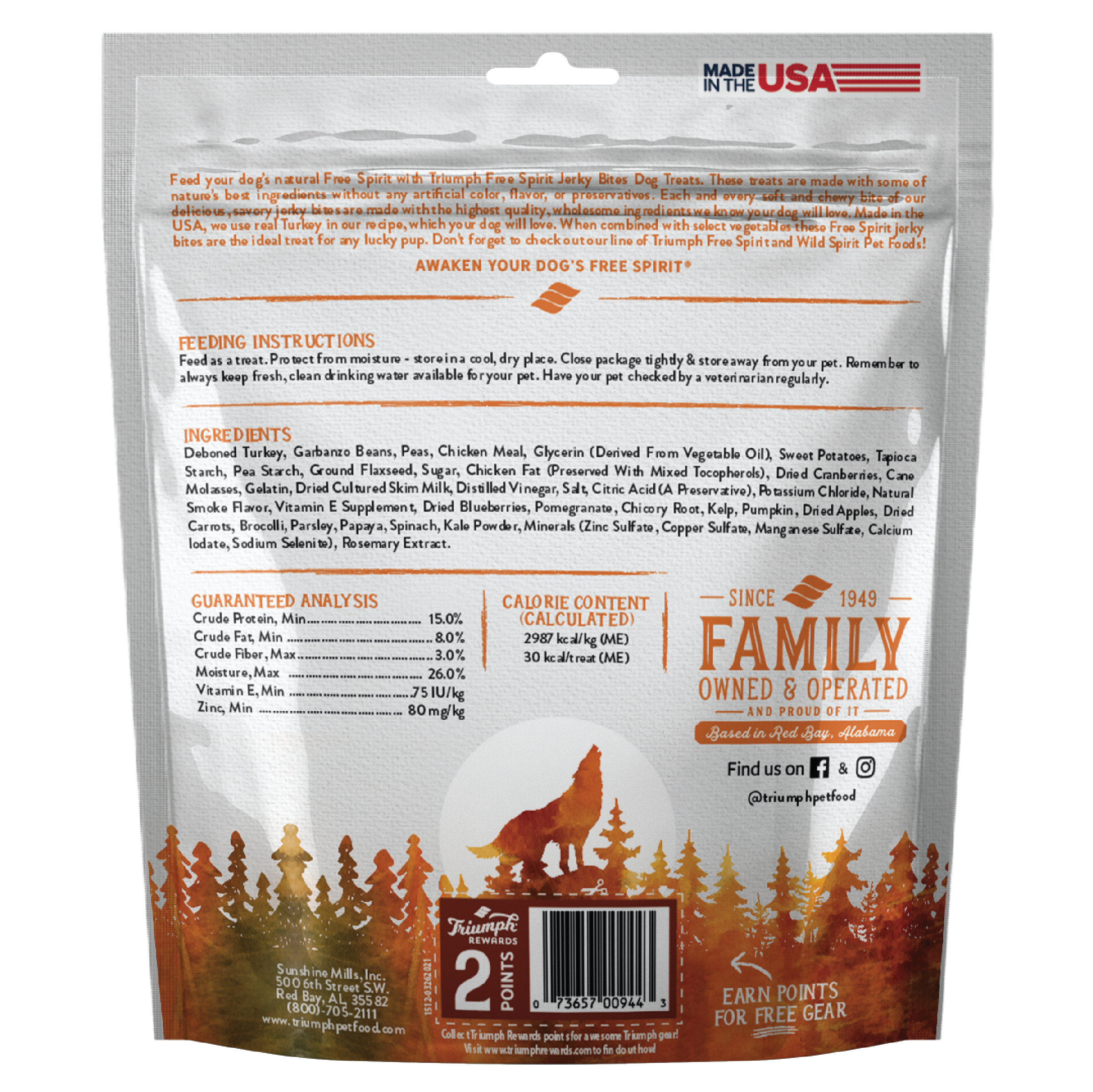 Premio tipo Jerky sin grano “Free Spirit” – Pavo, Vegetales & Arándano | Triumph