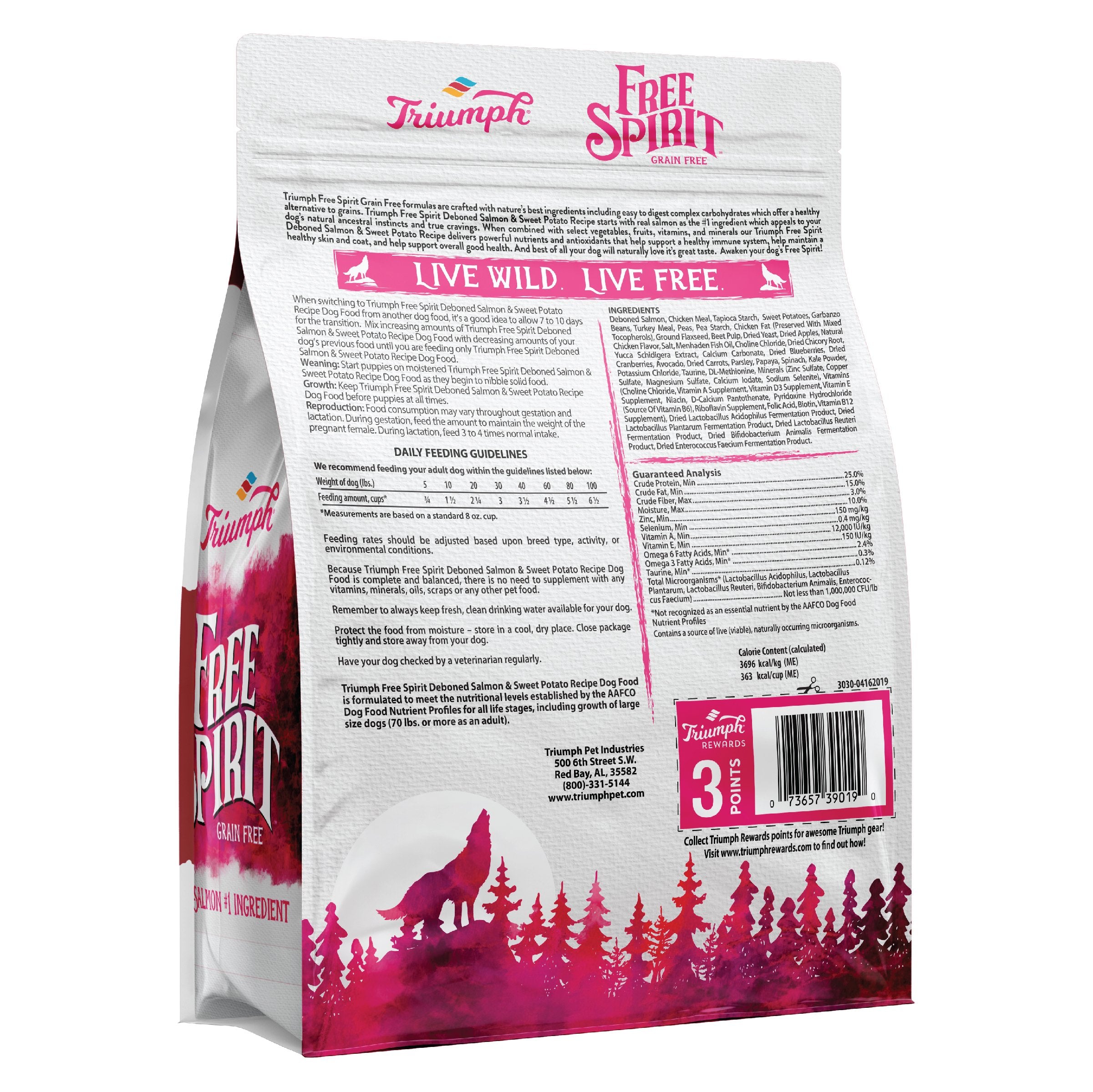 Croquetas sin grano para perros “Free Spirit” de Triumph – Salmón & Camote | Triumph