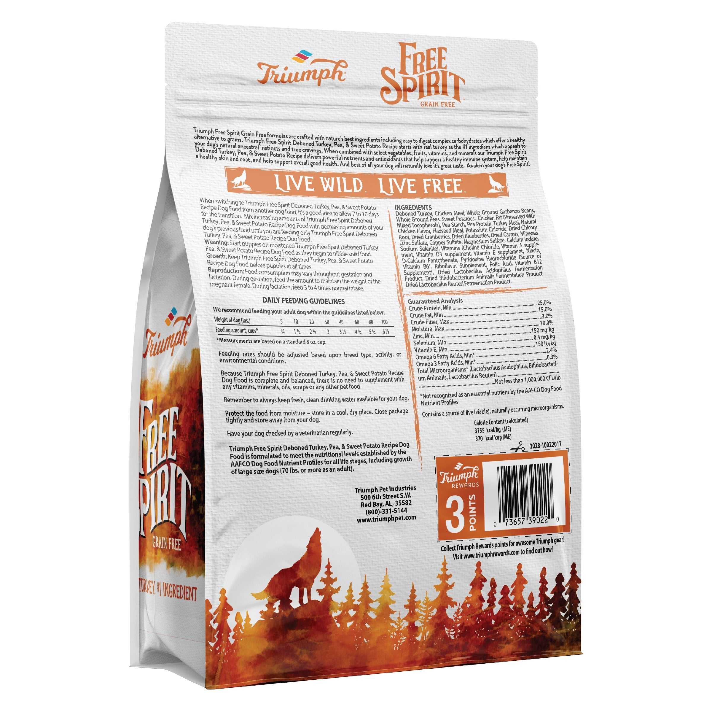 Croquetas sin grano para perros “Free Spirit” de Triumph – Pavo & Camote | Triumph