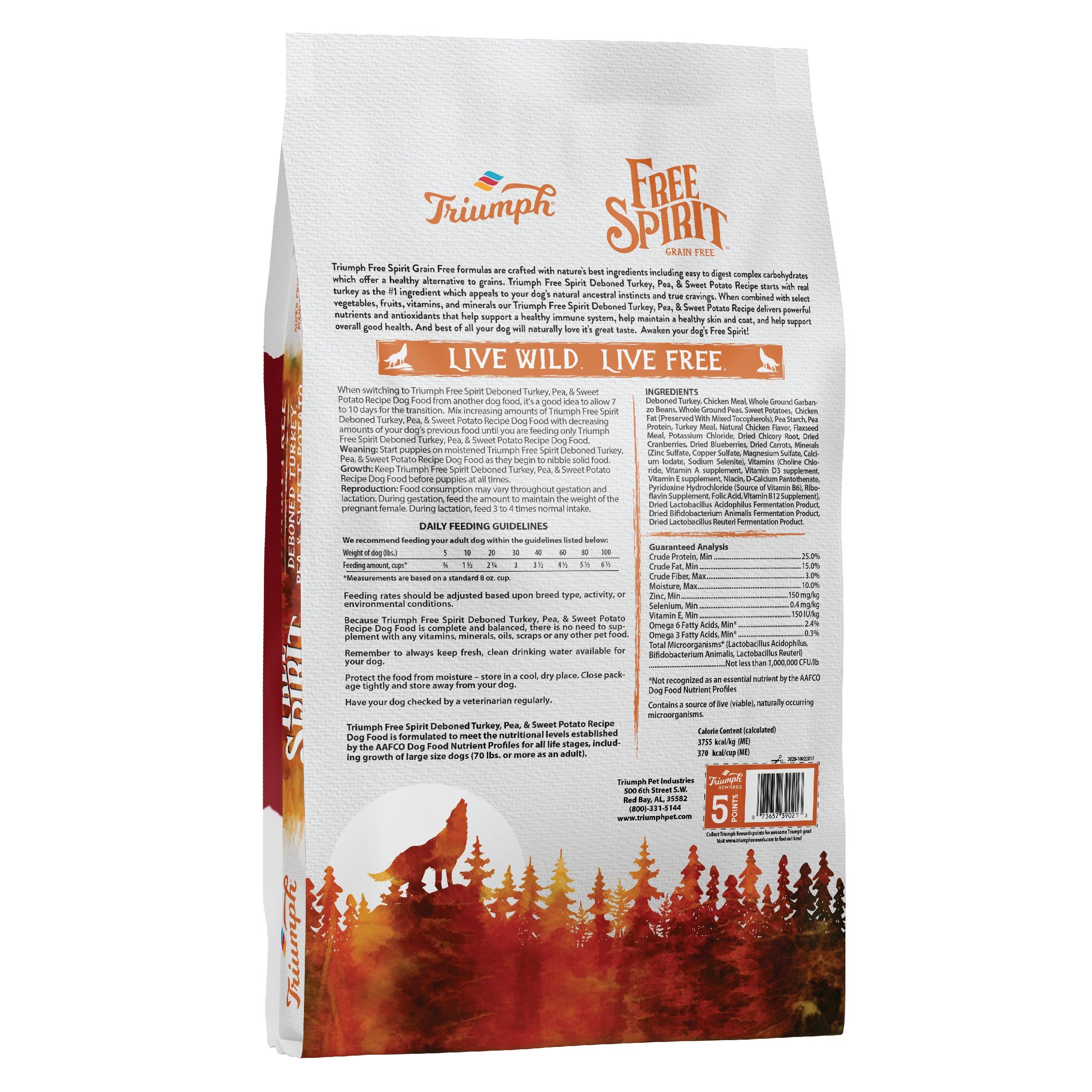 Croquetas sin grano para perros “Free Spirit” de Triumph – Pavo & Camote | Triumph