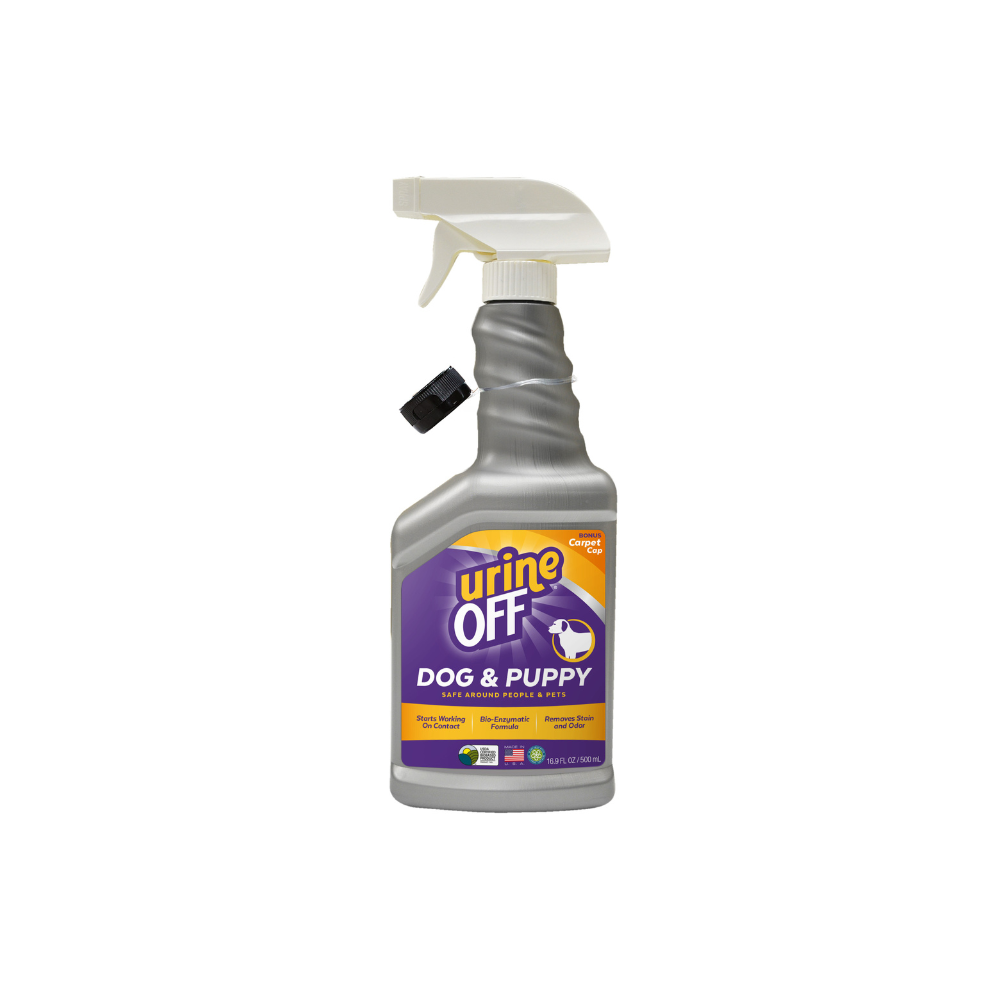 Eliminador de Olores y Manchas de Orina para Perros y Cachorros con Rociador y Tapa para Alfombras – 500 ml (Carpet Cap) | Urine Off