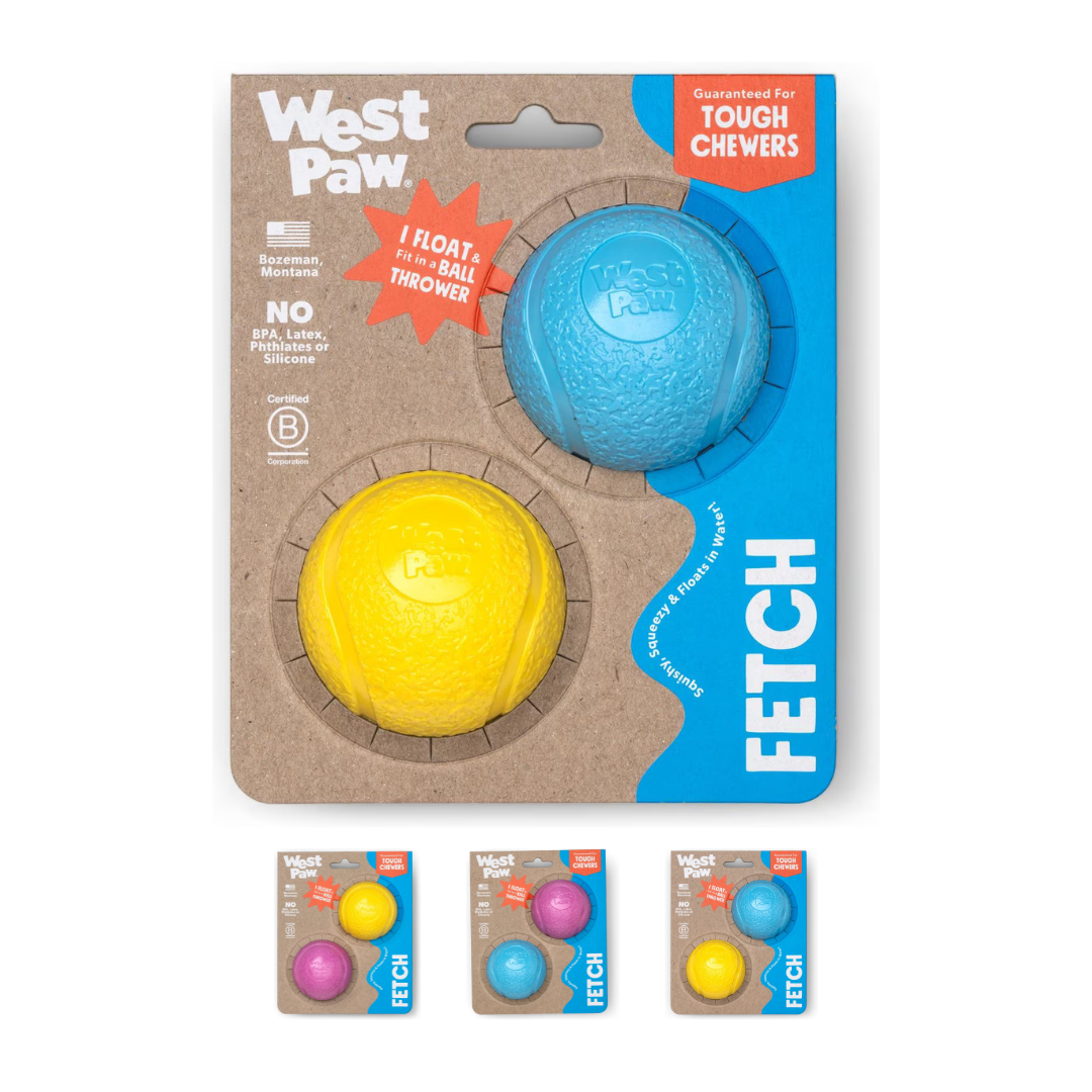 Boundr de West Paw® 2 Pack Tamaño Chico Colores Mixtos – Pelotas Squishy Rebotadoras para Perros