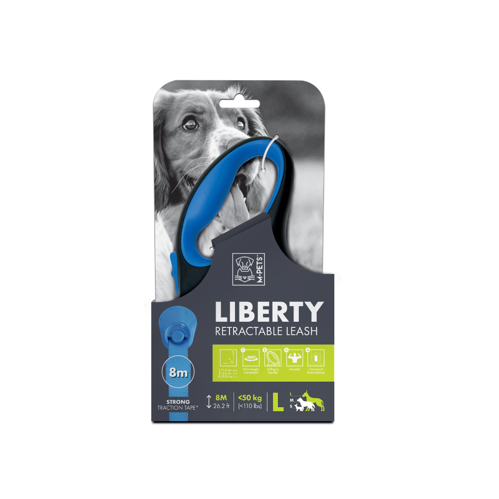 Correa Retráctil LIBERTY Azul para Perro | M-PETS®