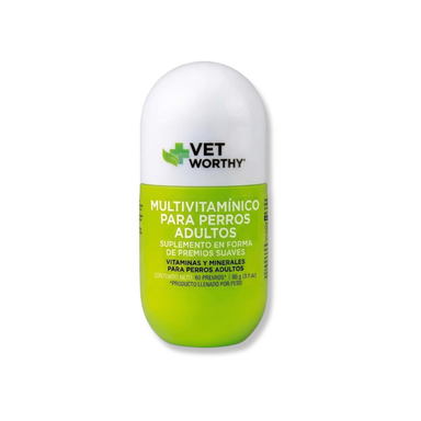 Multivitamínico para Perros Adultos de Vet Worthy® – Masticables con Vitaminas y Minerales