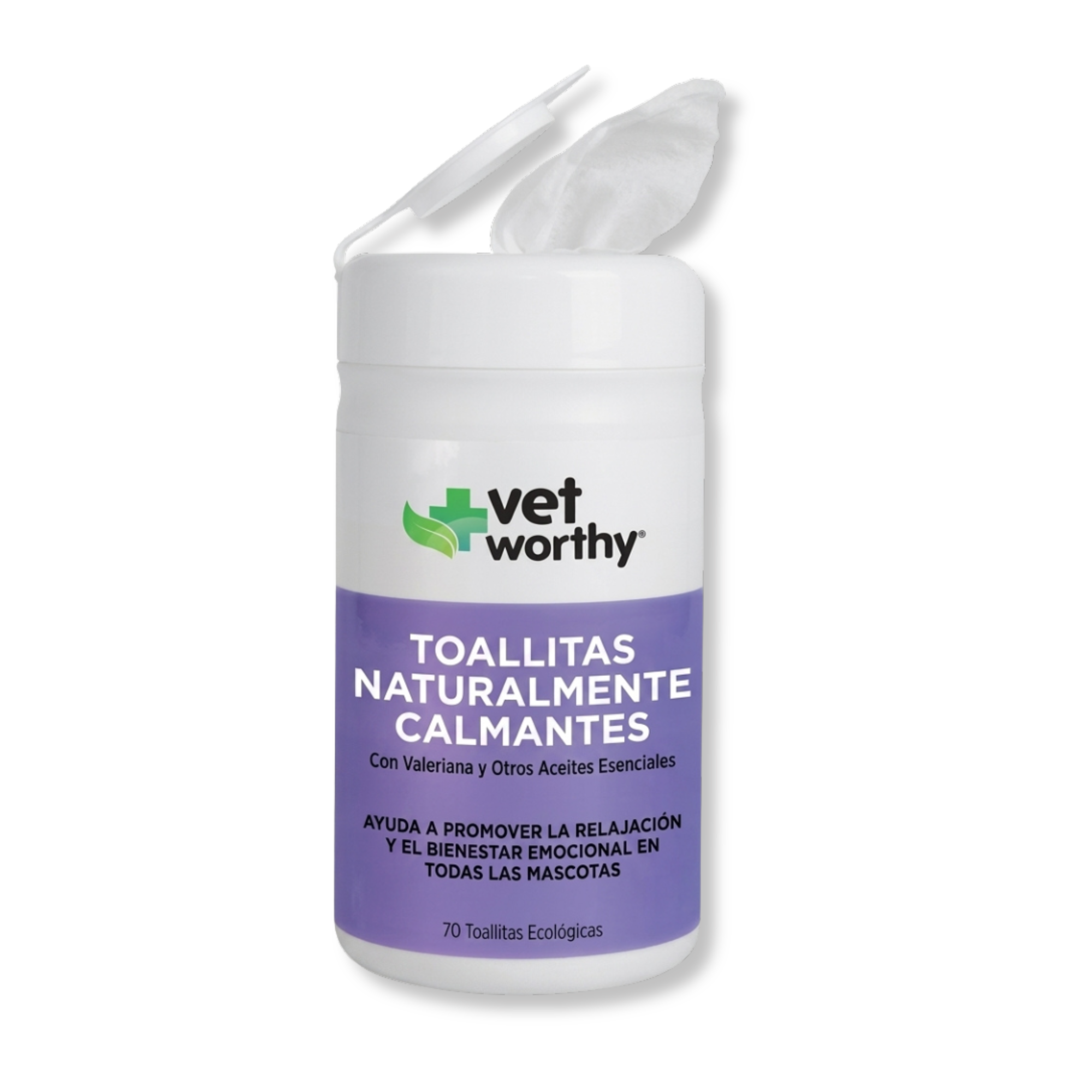 Toallitas Calmantes de Vet Worthy® – Con Valeriana y Vetiver para Perros y Gatos