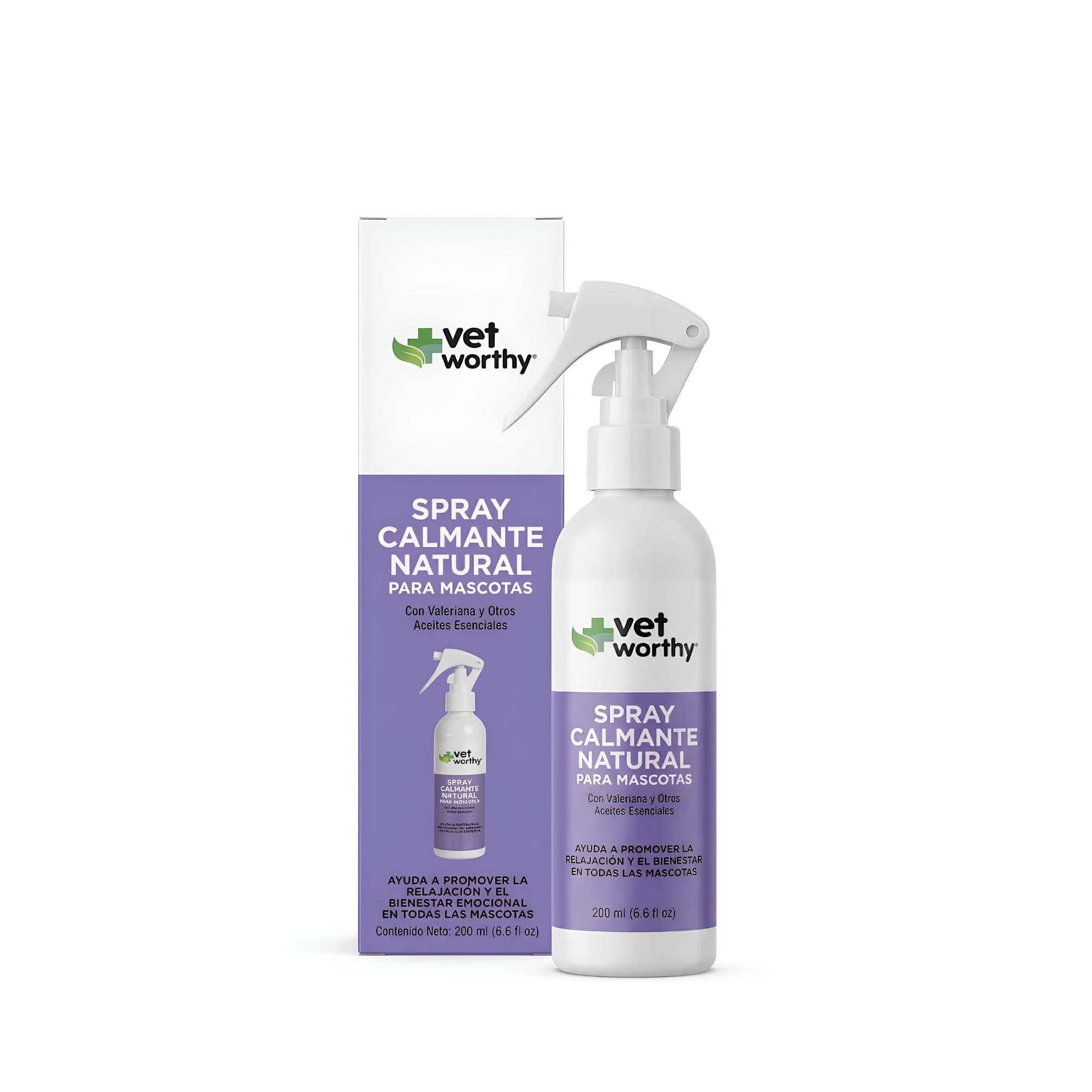 Spray Calmante Natural de Vet Worthy® – Con Valeriana y Vetiver para Perros y Gatos