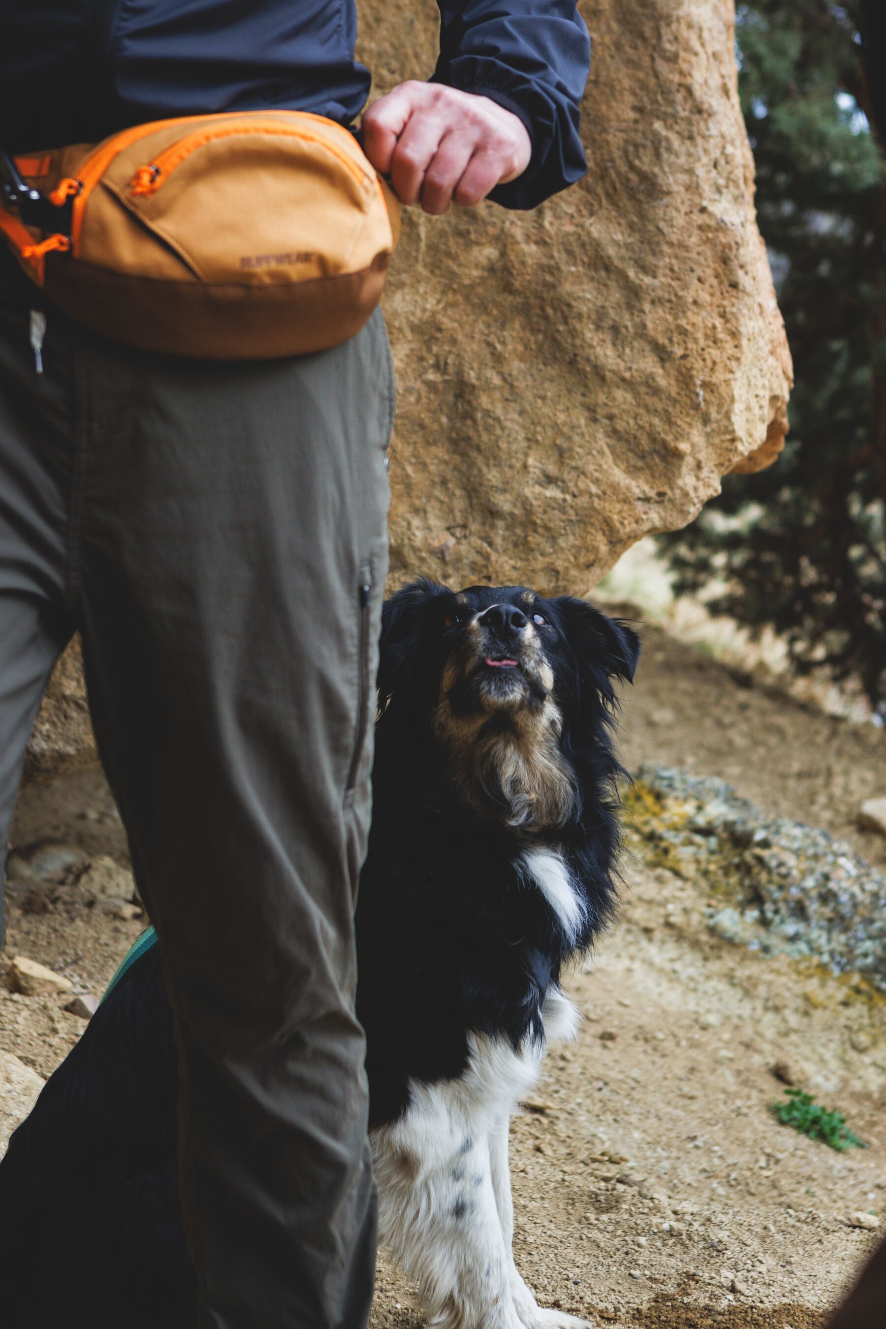 Home Trail® Hip Pack Verde Roca de Río (River Rock Green) de Ruffwear - Cangurera para Humanos con Perros