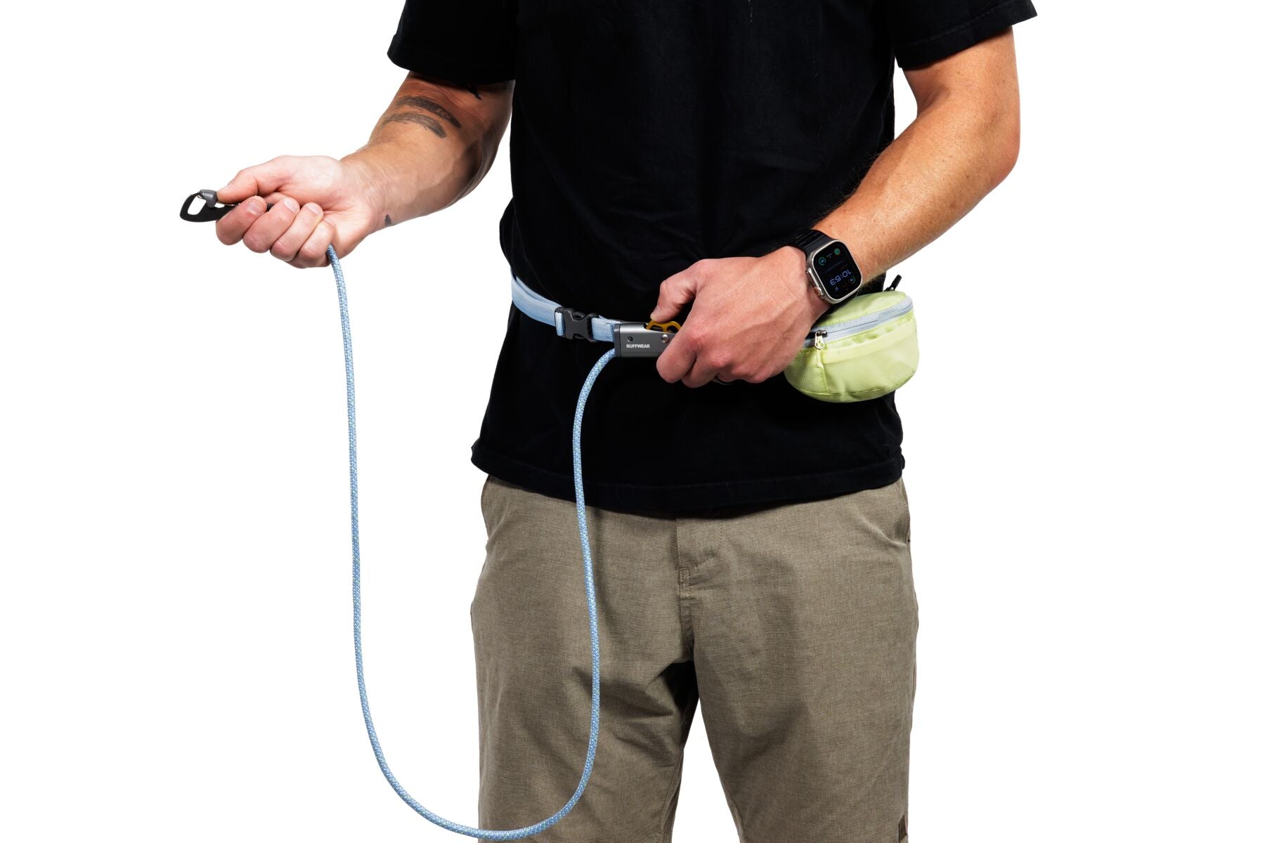 Hitch Hiker® Correa Larga Ajustable en Verde Fosfo (Sunny Lime) con Sistema de Bloqueo y Manos Libres - Ruffwear