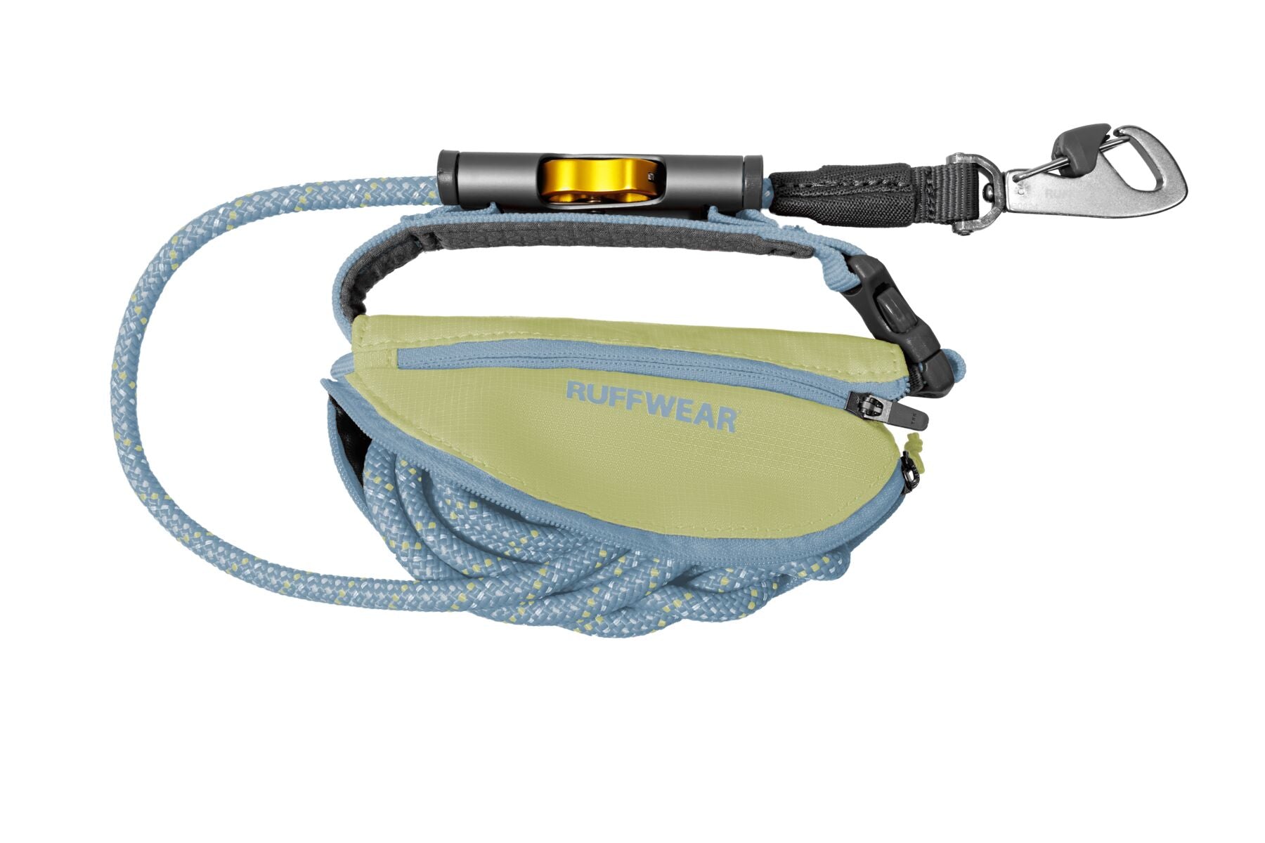 Hitch Hiker® Correa Larga Ajustable en Verde Fosfo (Sunny Lime) con Sistema de Bloqueo y Manos Libres - Ruffwear