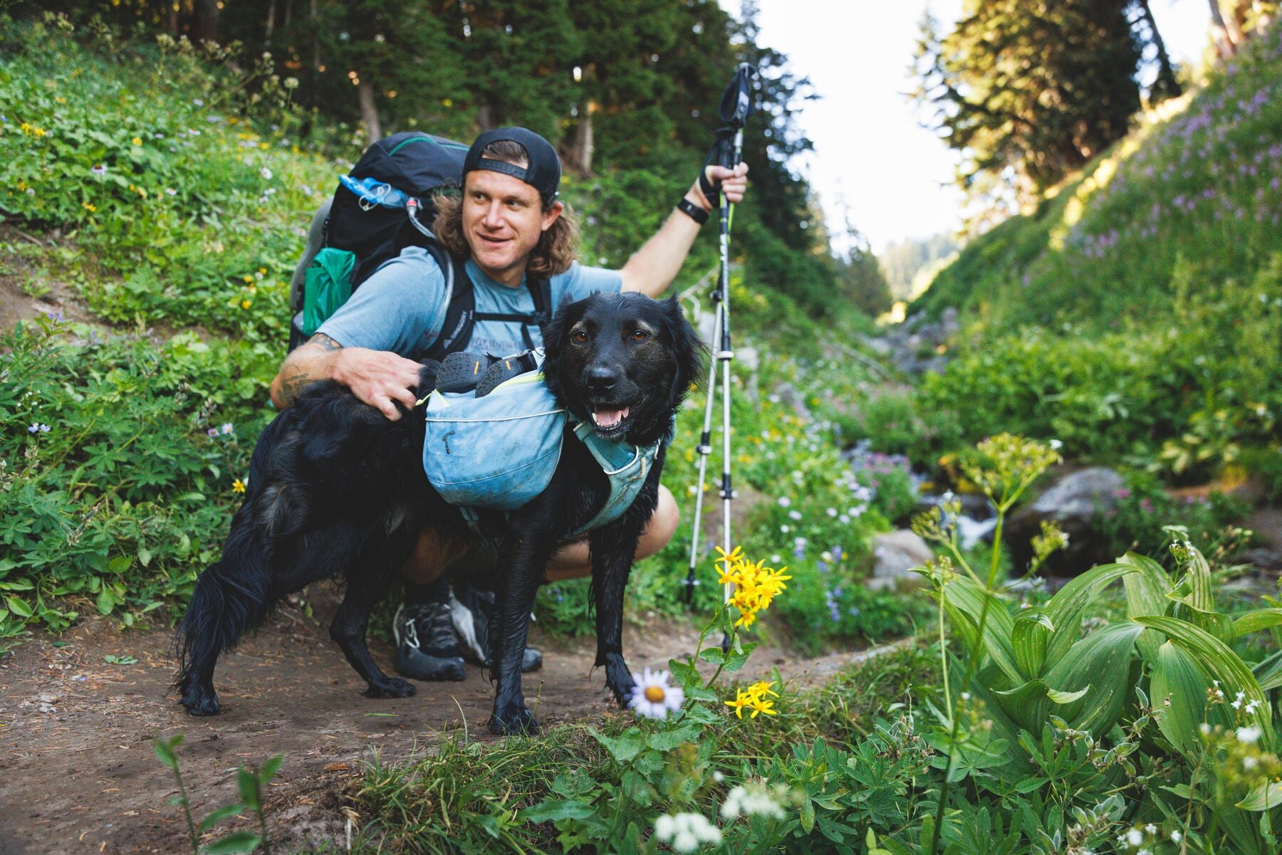 Alforja 2 en 1 de Hidratación & Pechera Palisades™ Pack en Azul Glacial (Glacier Lake) | Ruffwear