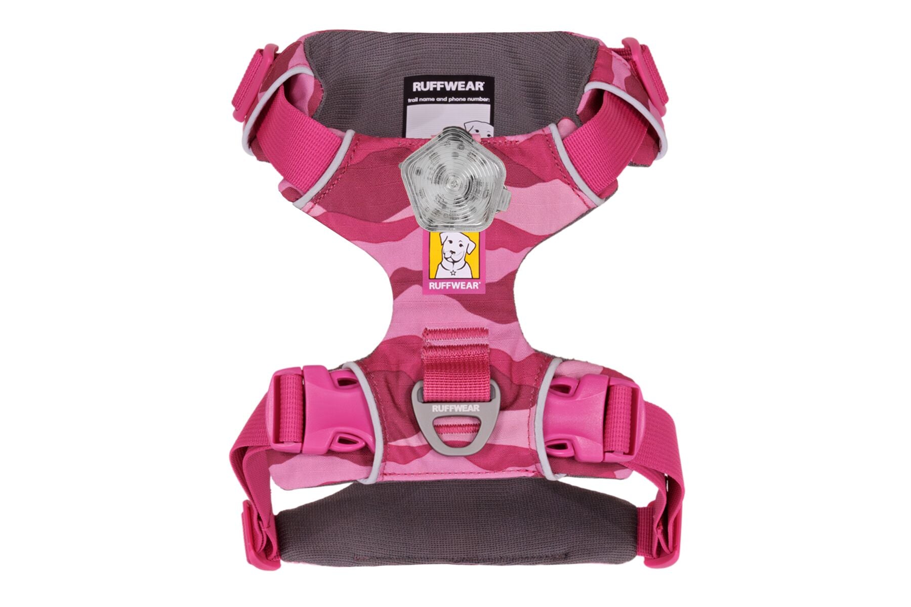Pechera Front Range Pink Mountains con bolsillo para placa y lazo para luz