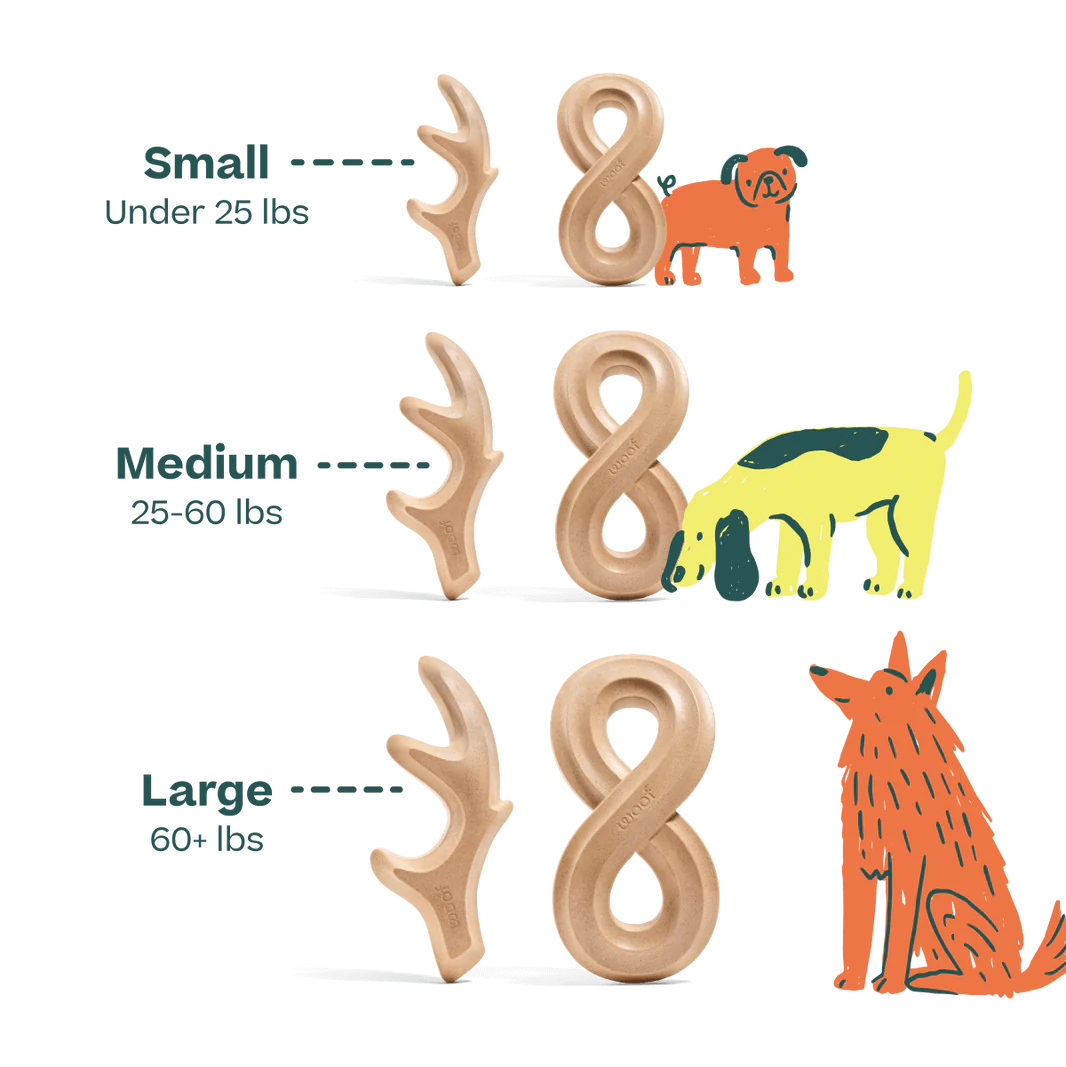 Hueso HonestChew Antler para Perros | Mordedera de Larga Duración para Perros Fuertes - Woof®