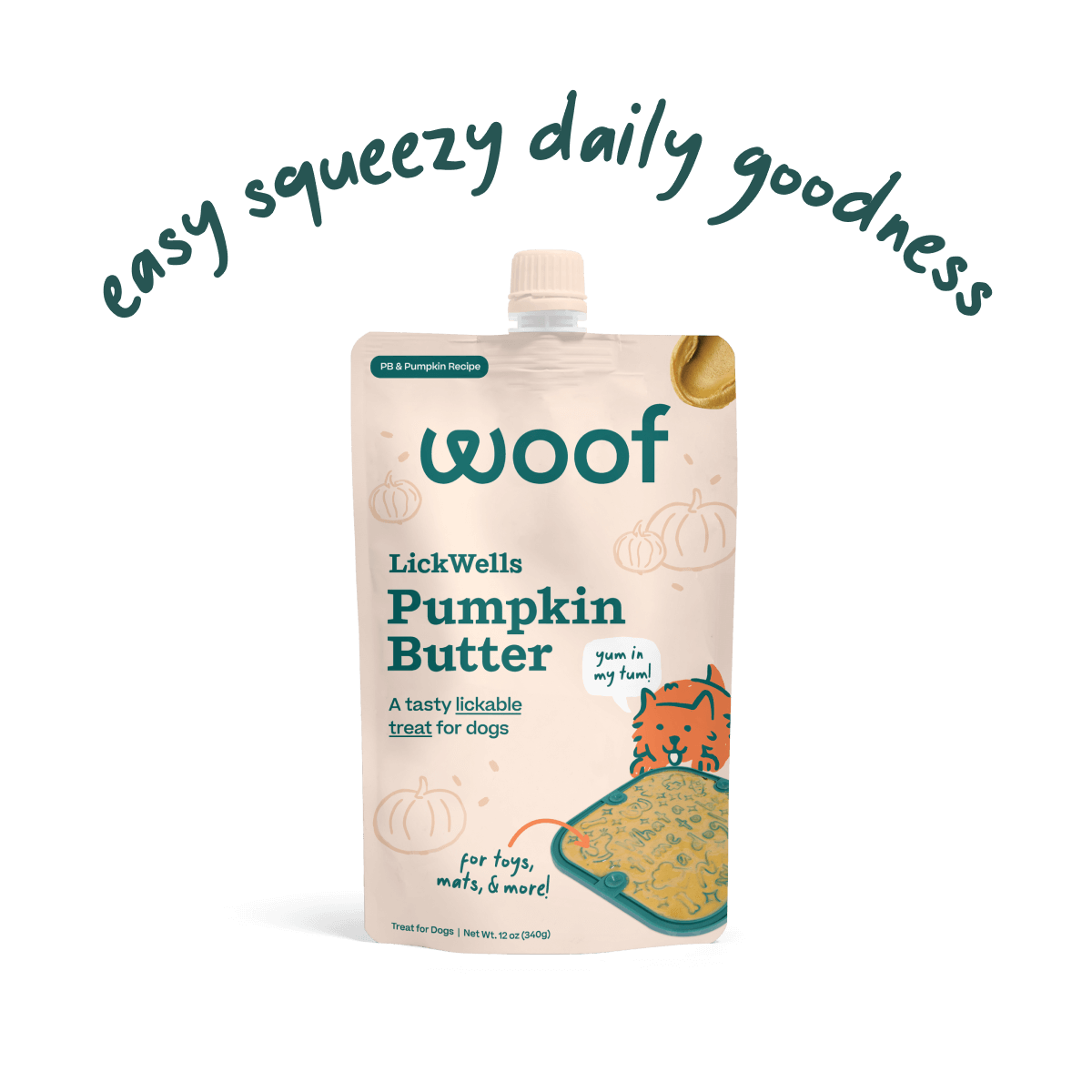 LickWells Pumpkin Butter | Mezcla Untable de Calabaza para Perros - Woof