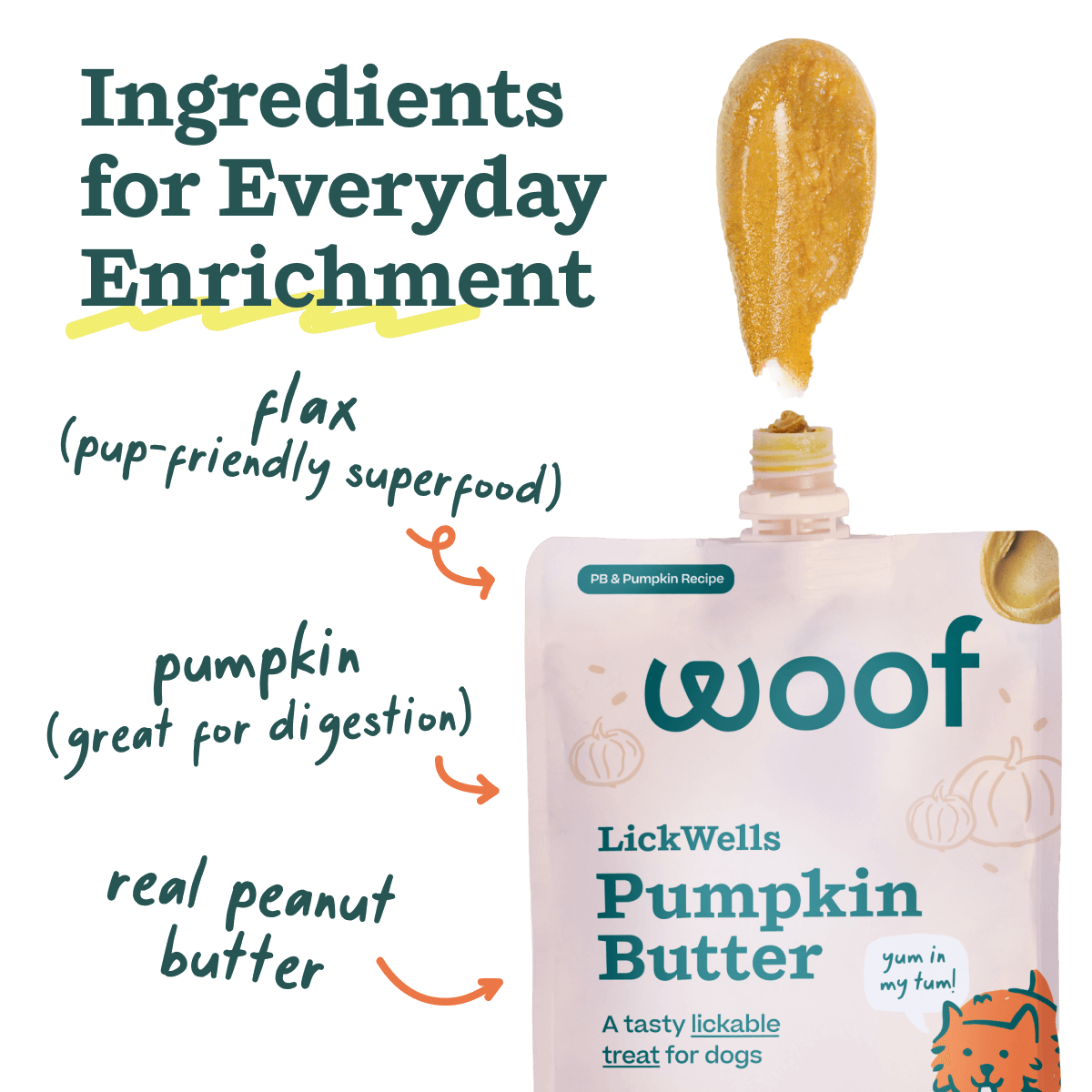 LickWells Pumpkin Butter | Mezcla Untable de Calabaza para Perros - Woof