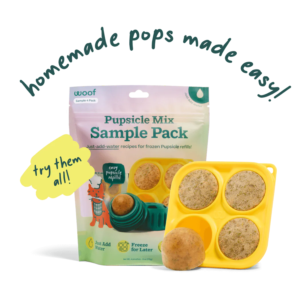 Pupsicle Pops Muestra de 4 Sabores Funcionales para Perros | Mezcla Casera para The Pupsicle - Woof