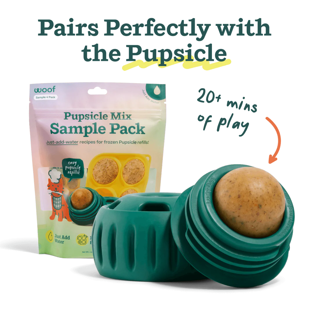 Pupsicle Pops Muestra de 4 Sabores Funcionales para Perros | Mezcla Casera para The Pupsicle - Woof