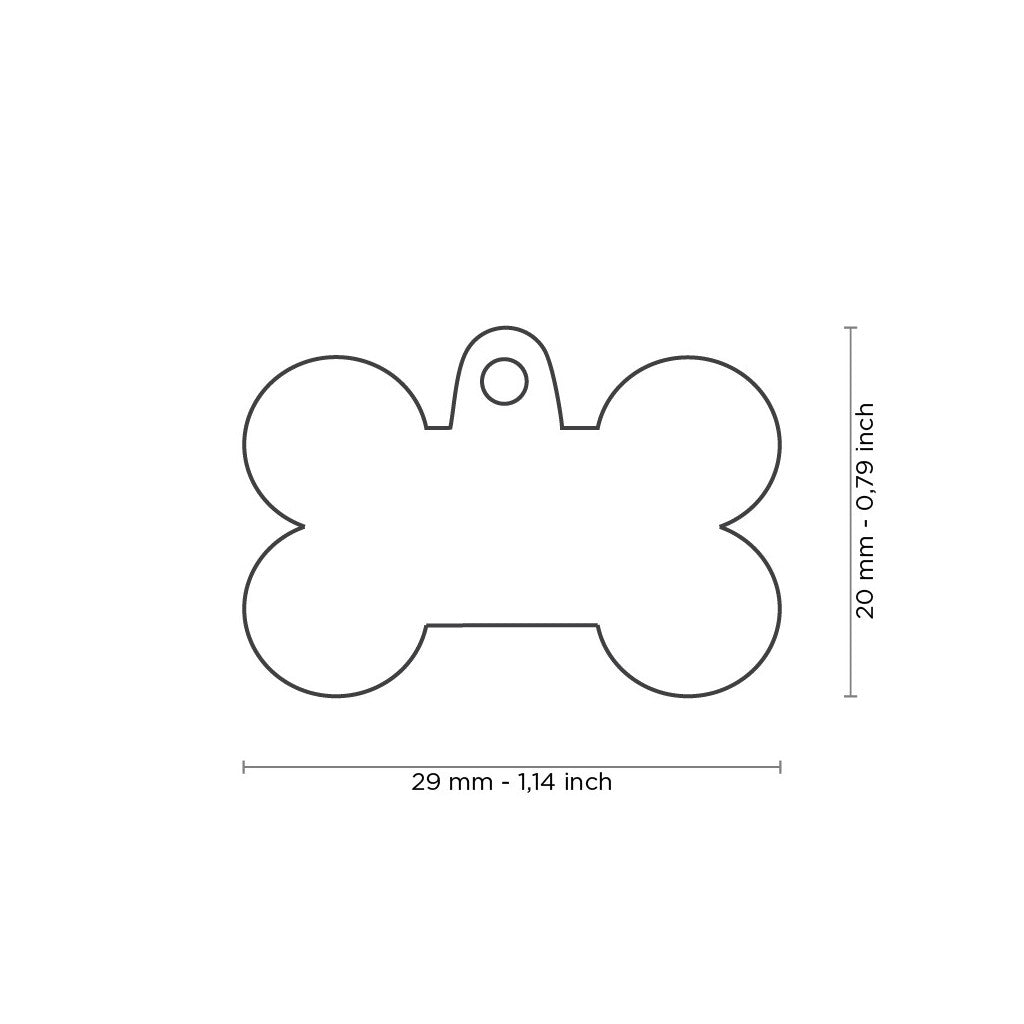 Placa ID Basic Handmade Chica en Forma de Hueso – Amarilla (Yellow) | MyFamily