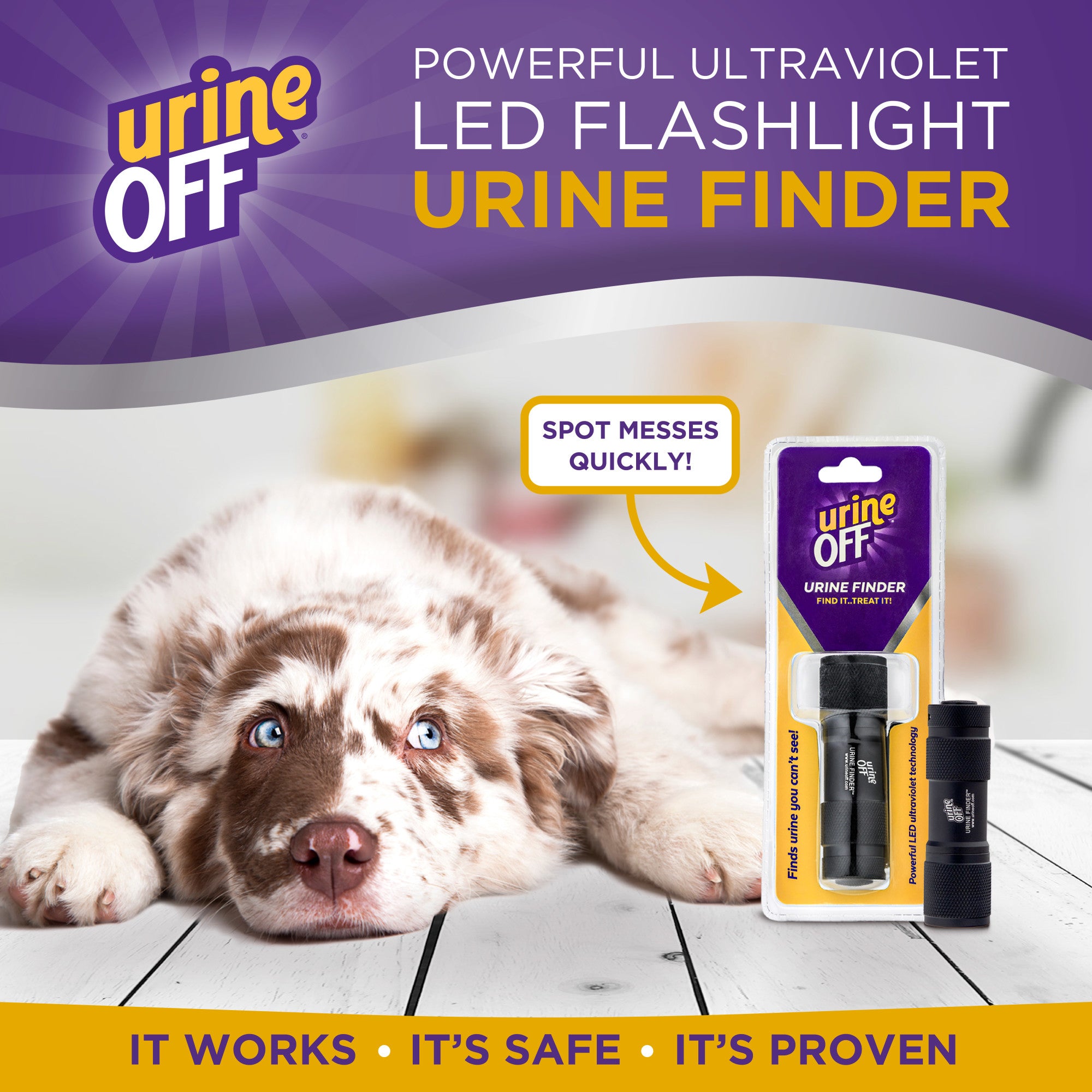 Linterna Detectora de Orina LED Ultravioleta Urine Finder™ | Urine Off