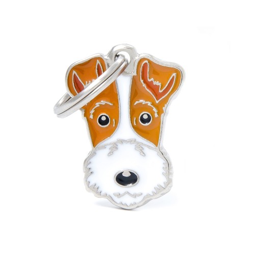 Placa ID en Forma de Fox Terrier para Perros