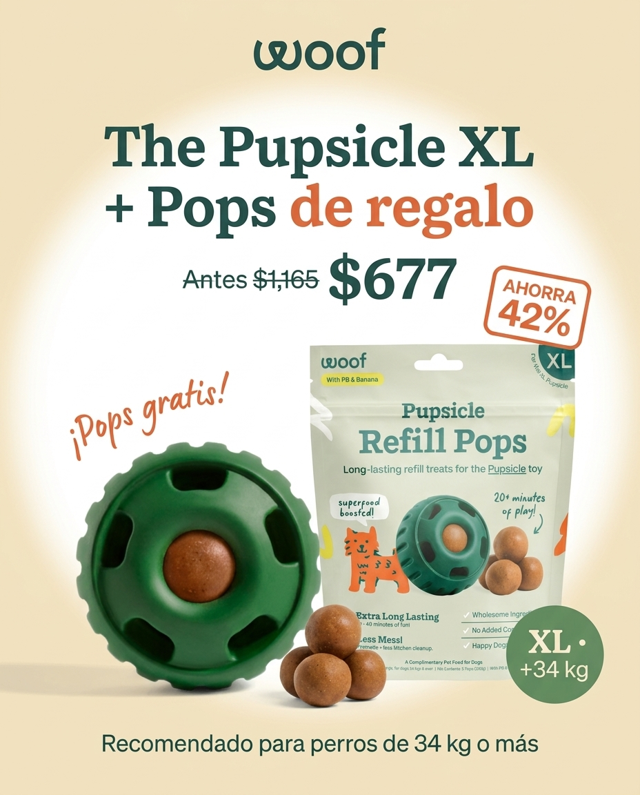 Kit The Pupsicle XL Verde + Pops de Maní y Plátano GRATIS para Perros Grandes | Woof®