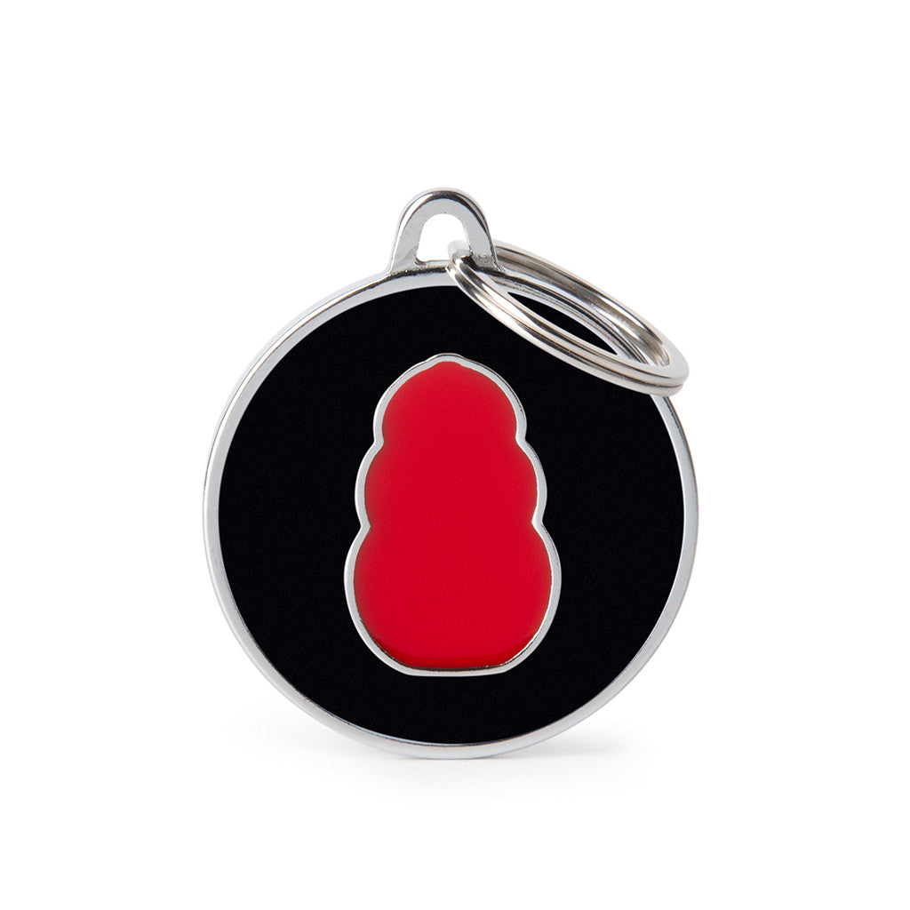 Placa ID Charms Roja con Negro para Perros y Gatos | KONG x MyFamily