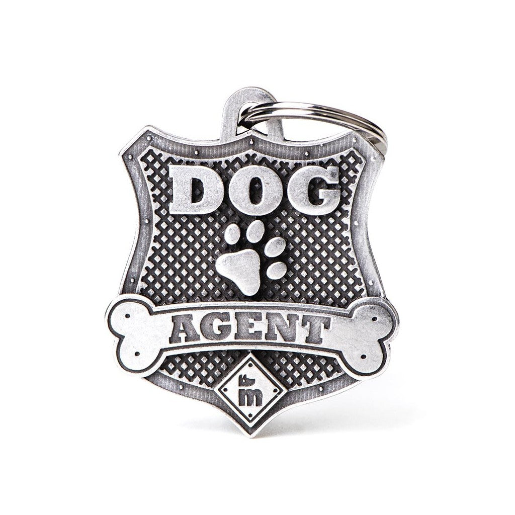 Placa ID Bronx Agente Canino para Perros