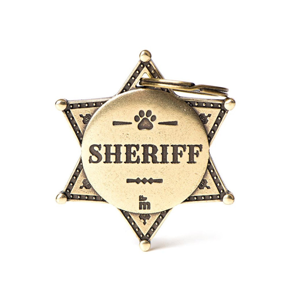 Placa ID Bronx Estrella de Laton de Sheriff para Perros