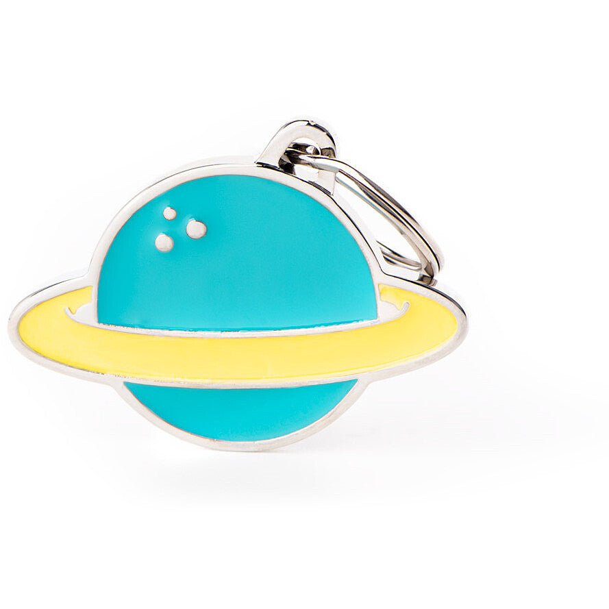 Placa ID Charms en Forma de Planeta Saturno para Perros y Gatos | MyFamily 🪐