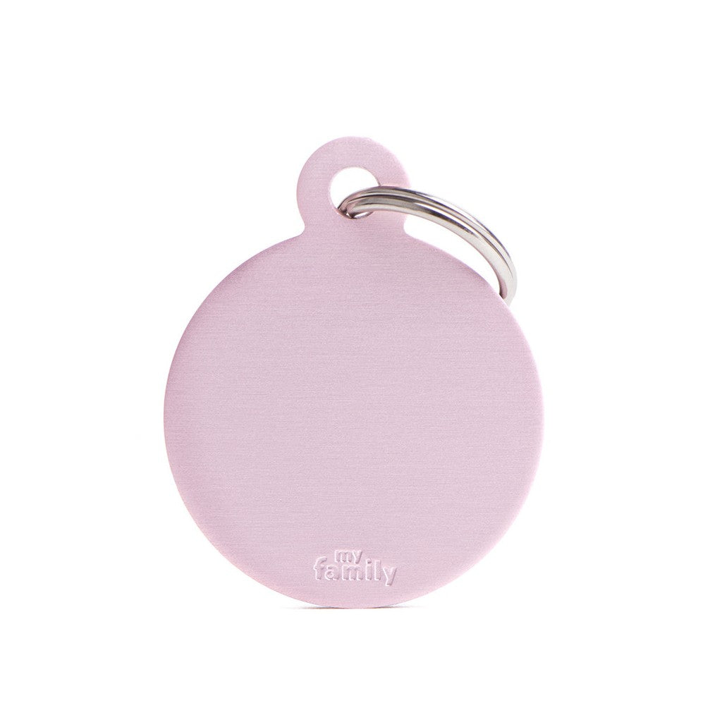 Placa Basic Círculo Grande Rosa en Aluminio | MyFamily