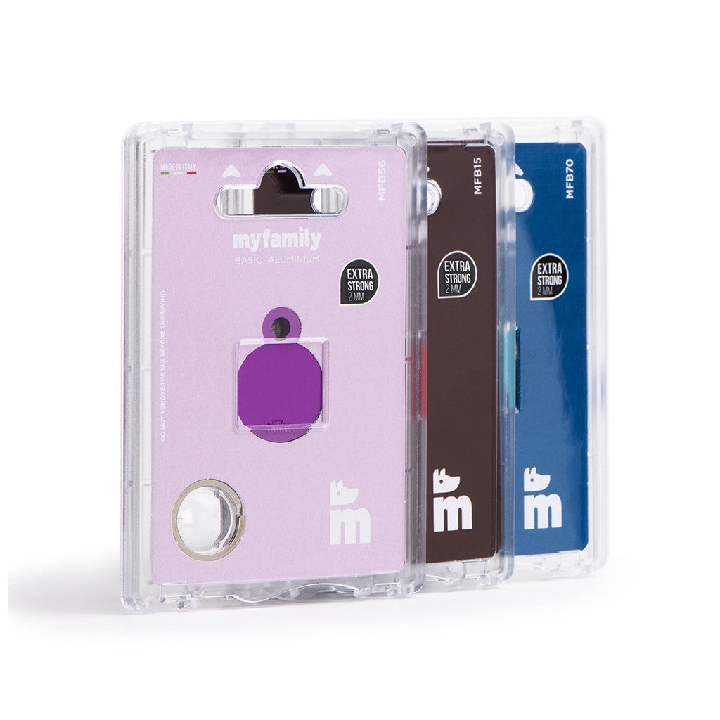 Placa Basic Círculo Pequeño Rosa en Aluminio | MyFamily