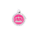 Placa ID Glam Mediana Fucsia con Corona y Cristales para perros | MyFamily