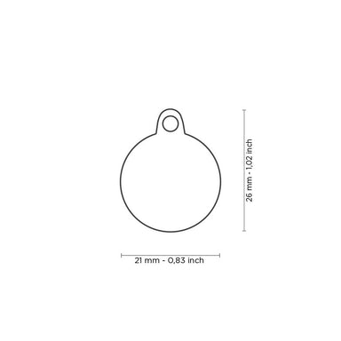 Diagrama de medida — Placa ID Glam Mediana Fucsia con Pata | MyFamily
