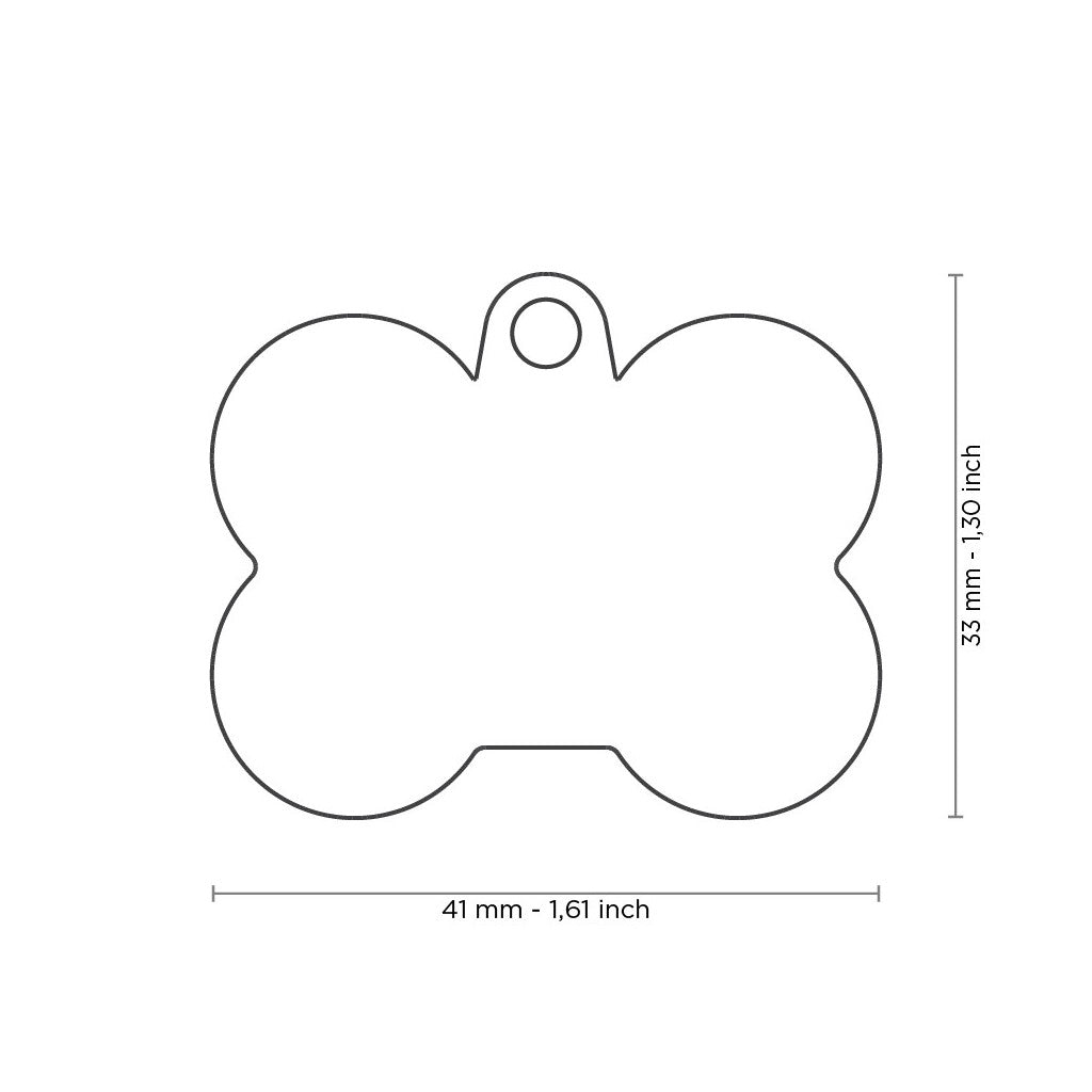 Placa ID Silenciosa de Aluminio Marrón en Forma de Hueso para Perros | MyFamily